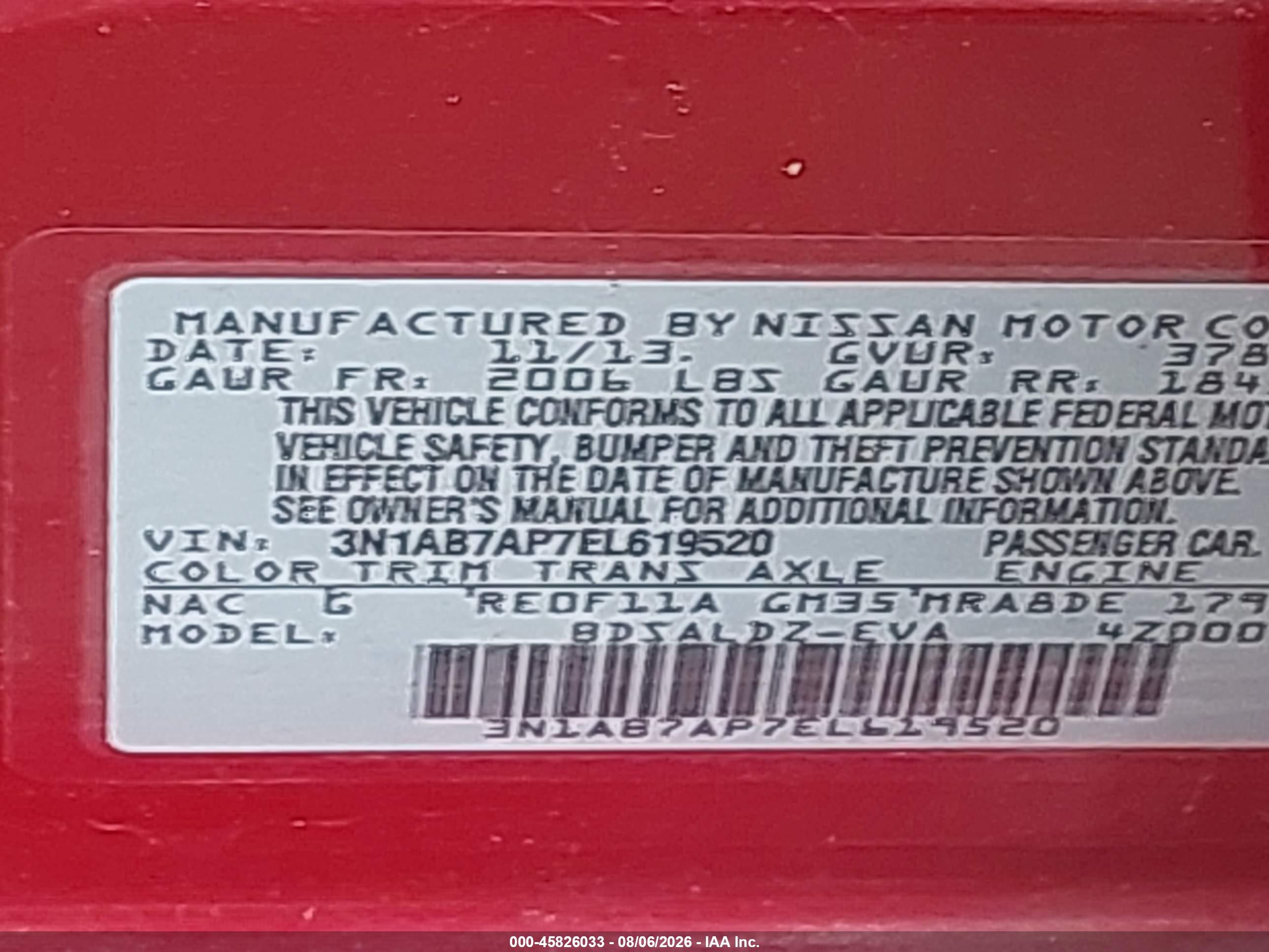 2014 Nissan Sentra Sv Red vin: 3N1AB7AP7EL619520