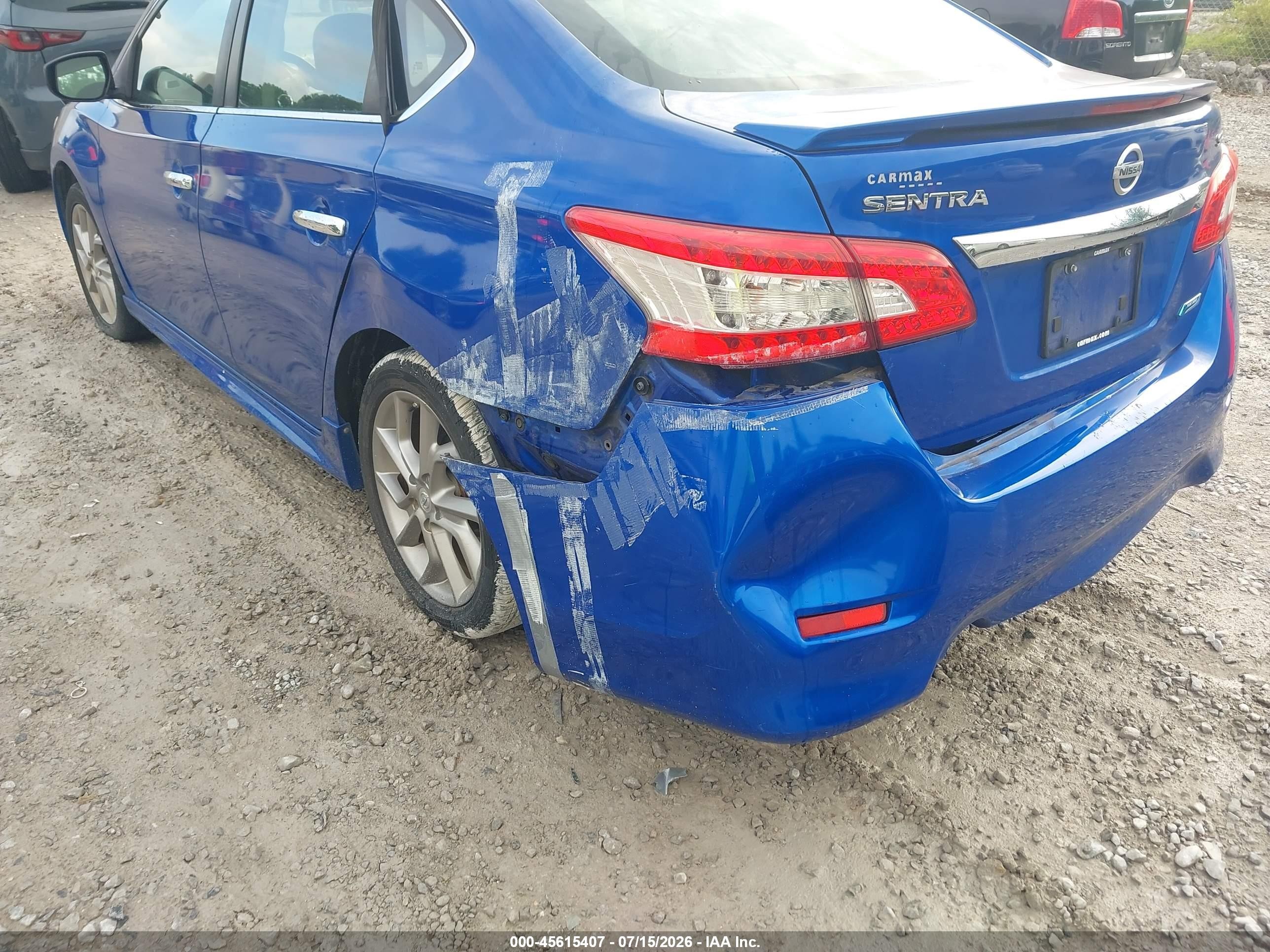 2014 Nissan Sentra Sr Blue vin: 3N1AB7AP7EL642389
