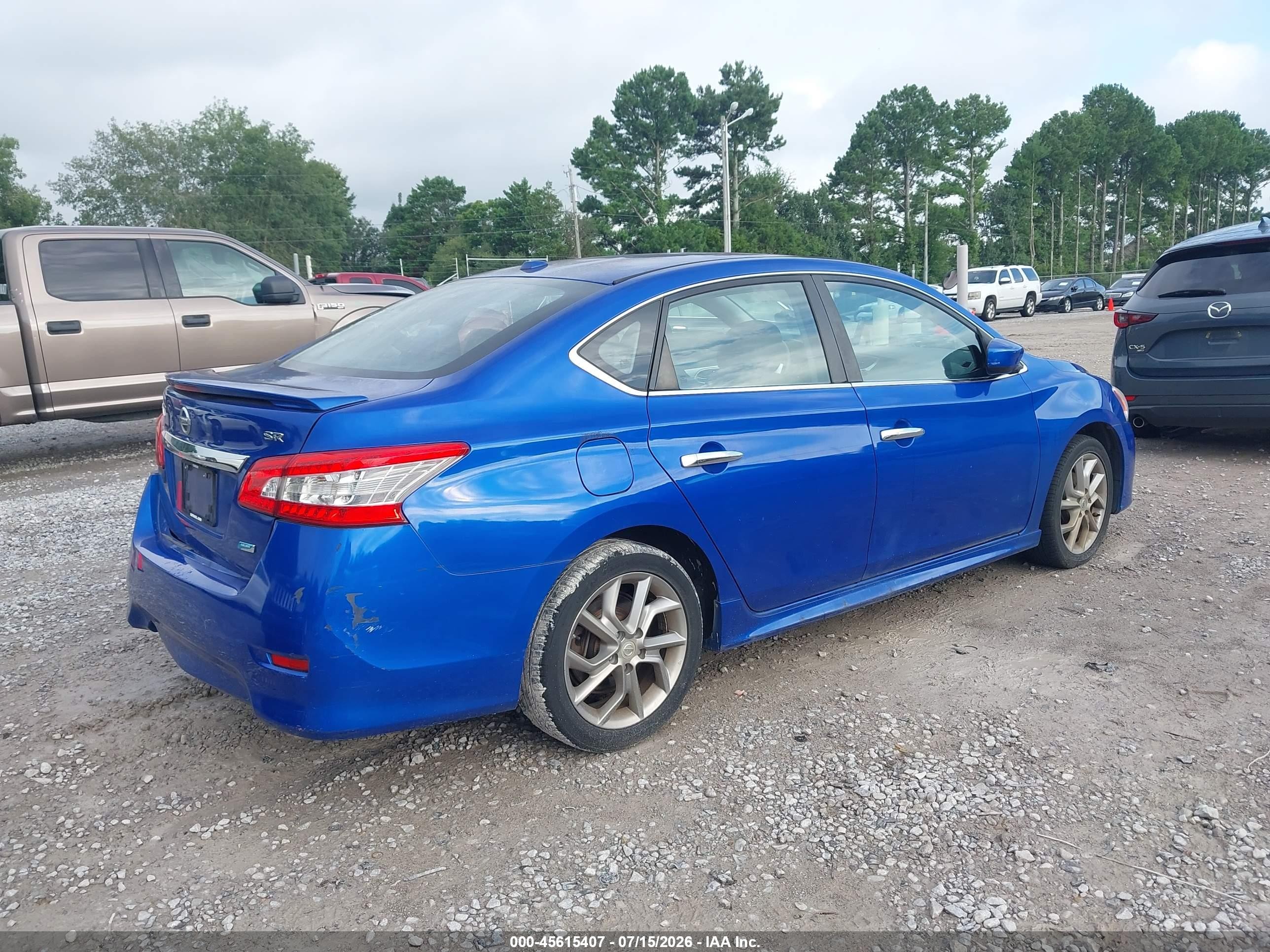 2014 Nissan Sentra Sr Blue vin: 3N1AB7AP7EL642389