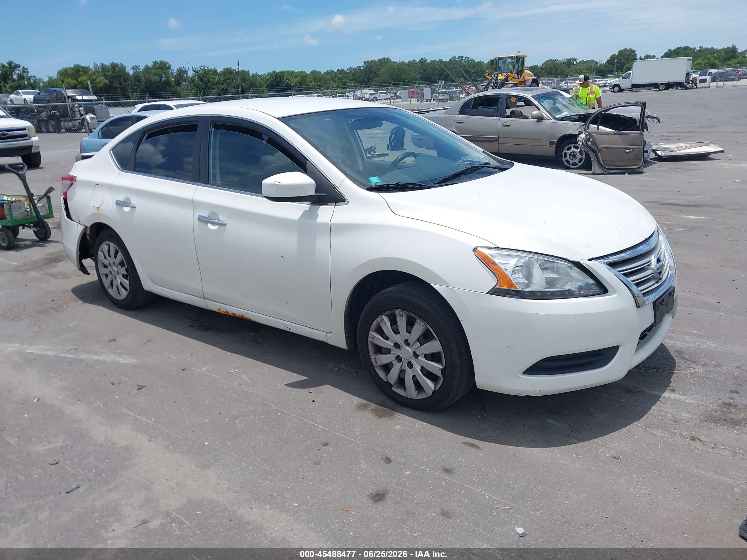 2014 Nissan Sentra Sv White vin: 3N1AB7AP7EL662271