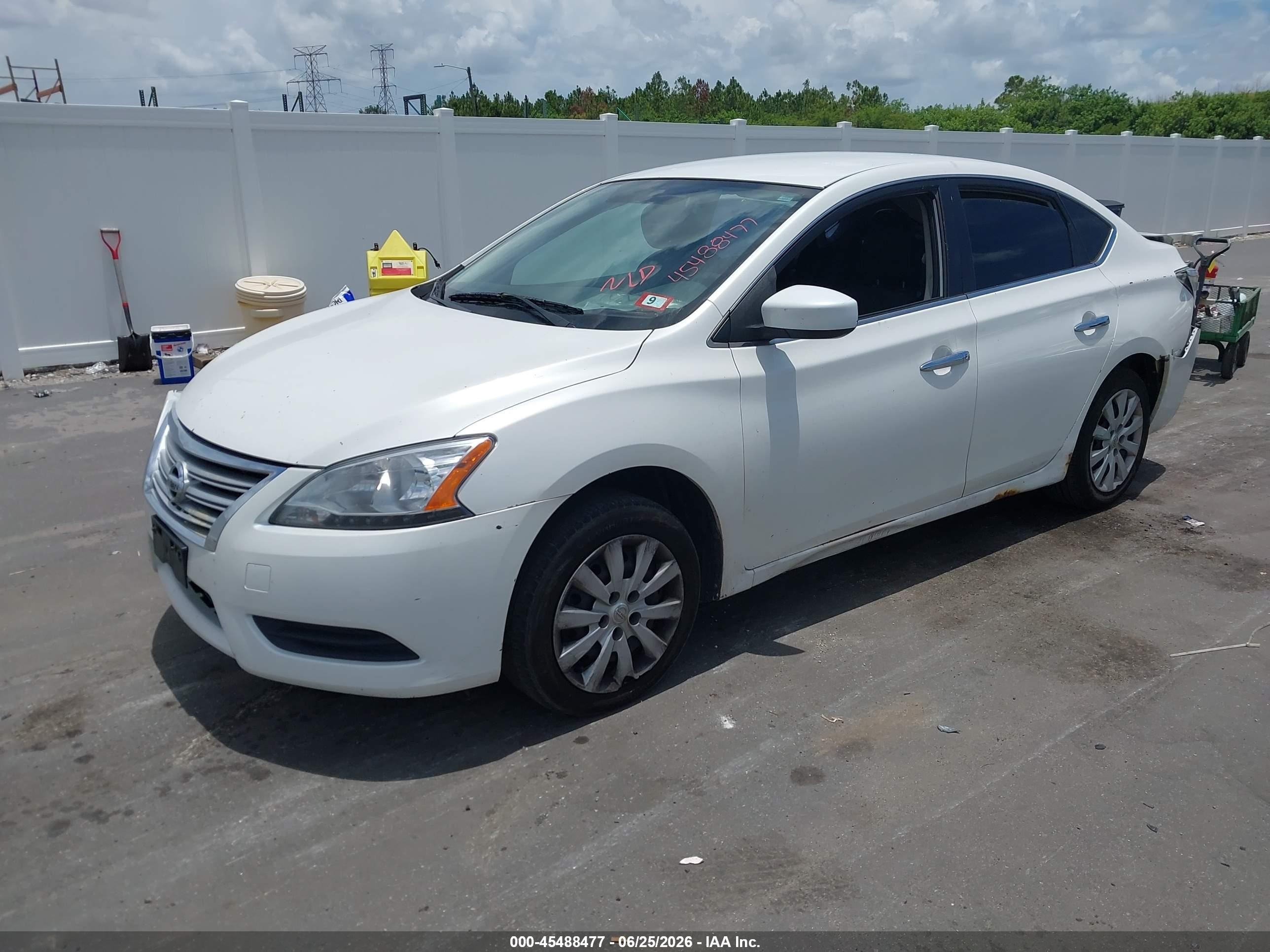 2014 Nissan Sentra Sv White vin: 3N1AB7AP7EL662271
