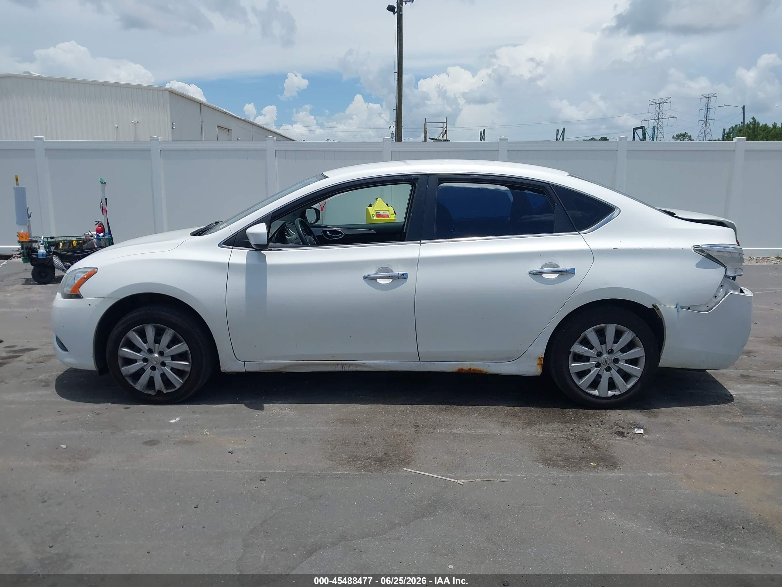 2014 Nissan Sentra Sv White vin: 3N1AB7AP7EL662271