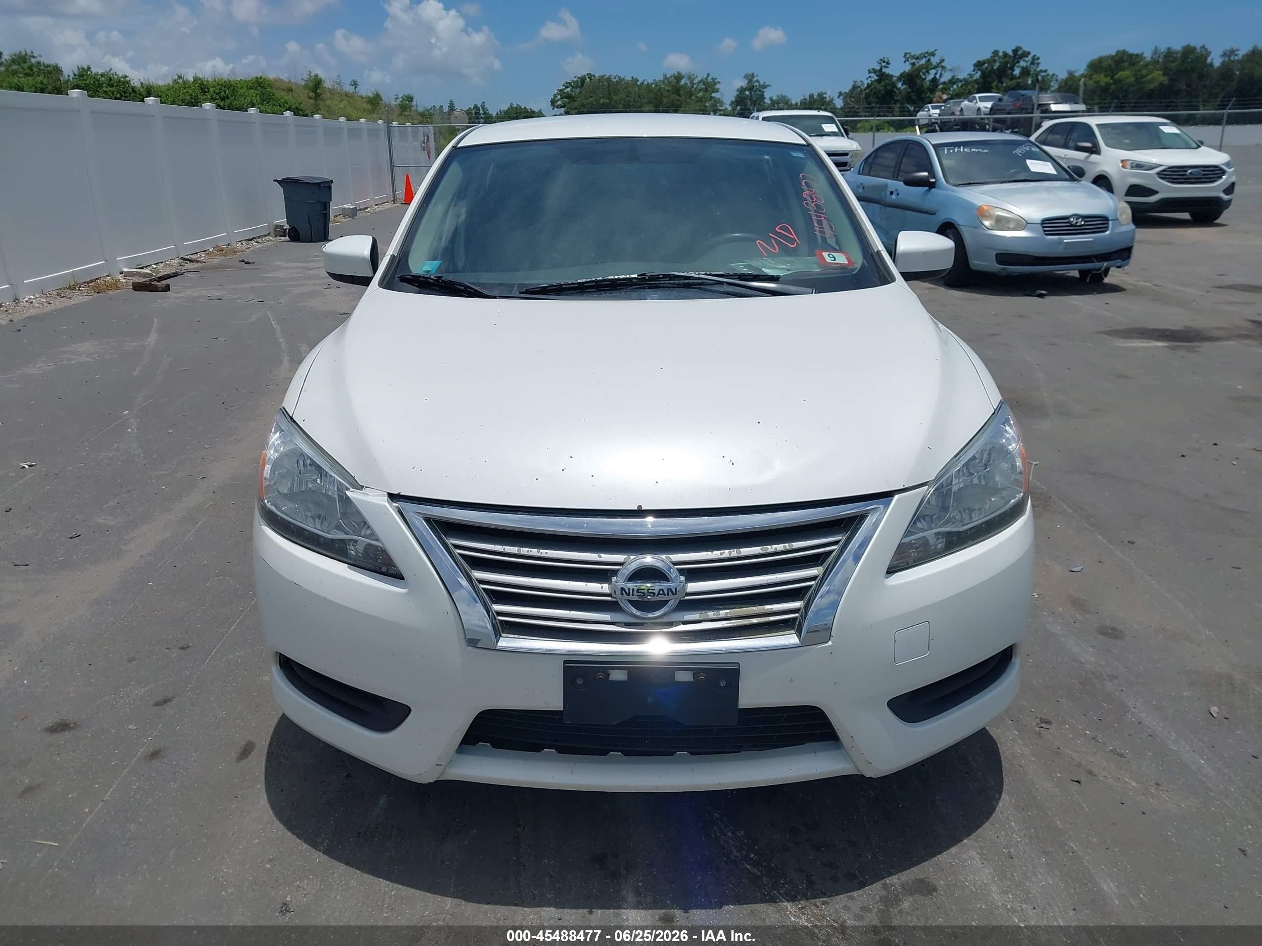 2014 Nissan Sentra Sv White vin: 3N1AB7AP7EL662271