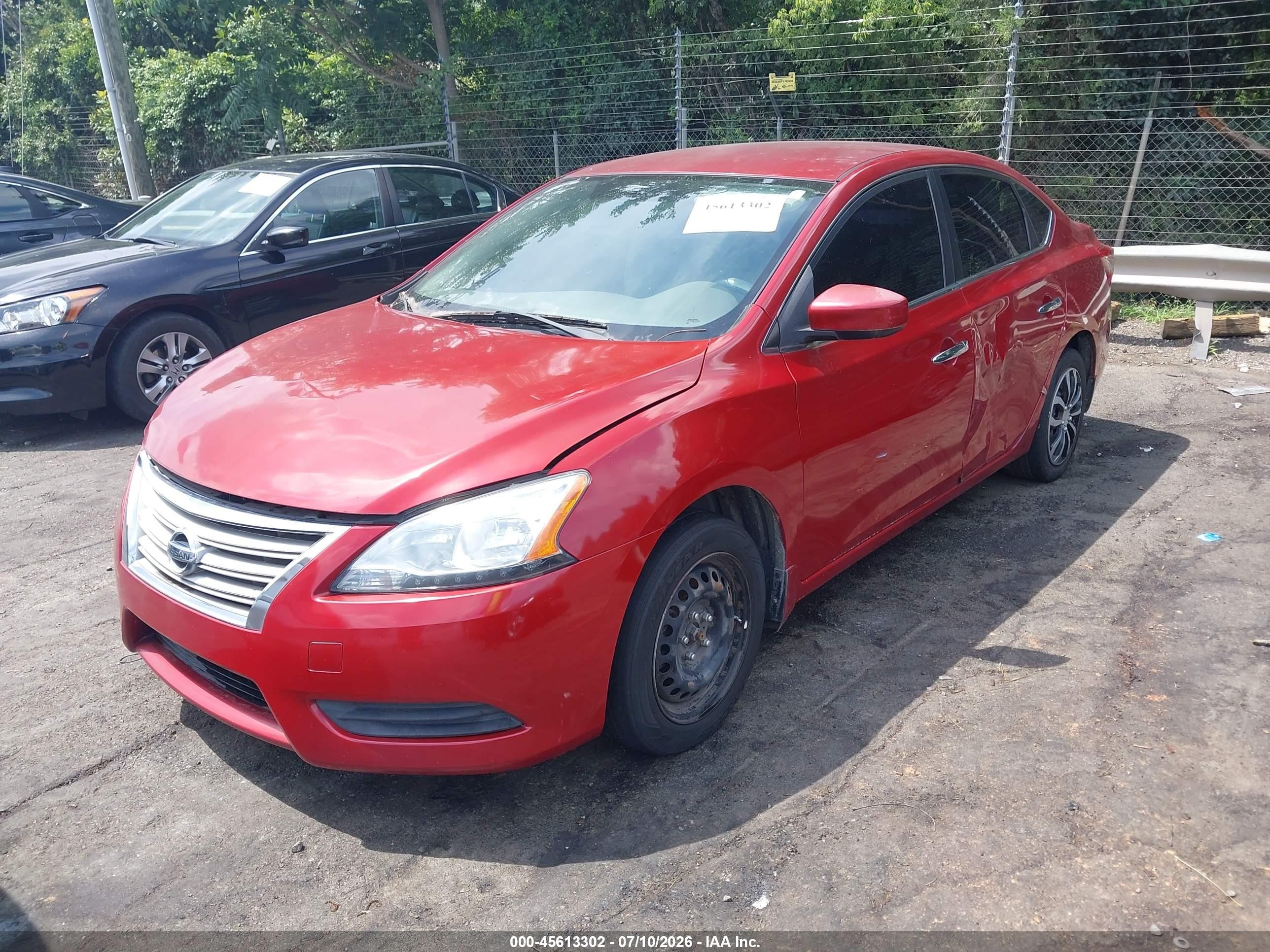 2014 Nissan Sentra S Red vin: 3N1AB7AP7EL678258