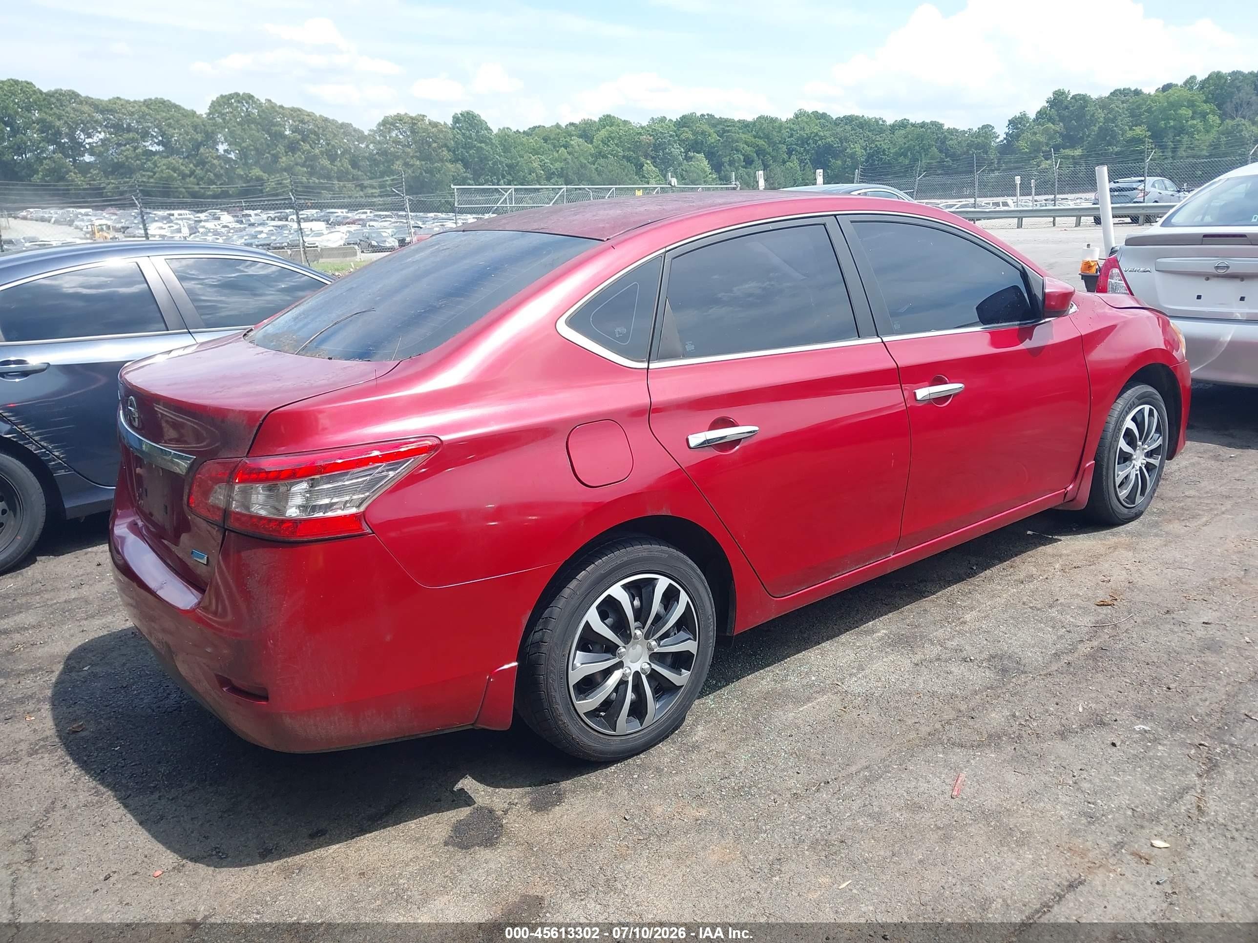 2014 Nissan Sentra S Red vin: 3N1AB7AP7EL678258