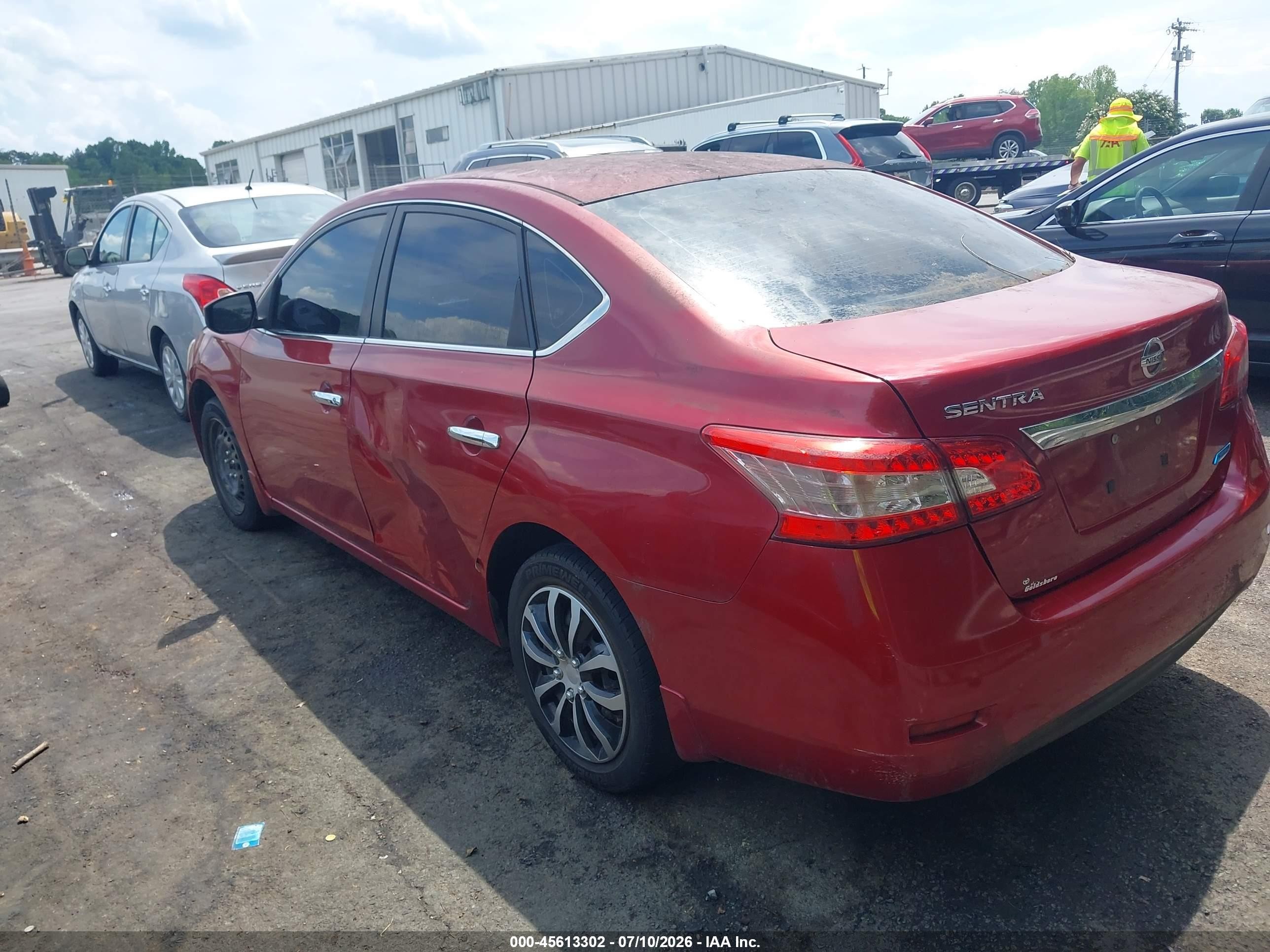 2014 Nissan Sentra S Red vin: 3N1AB7AP7EL678258