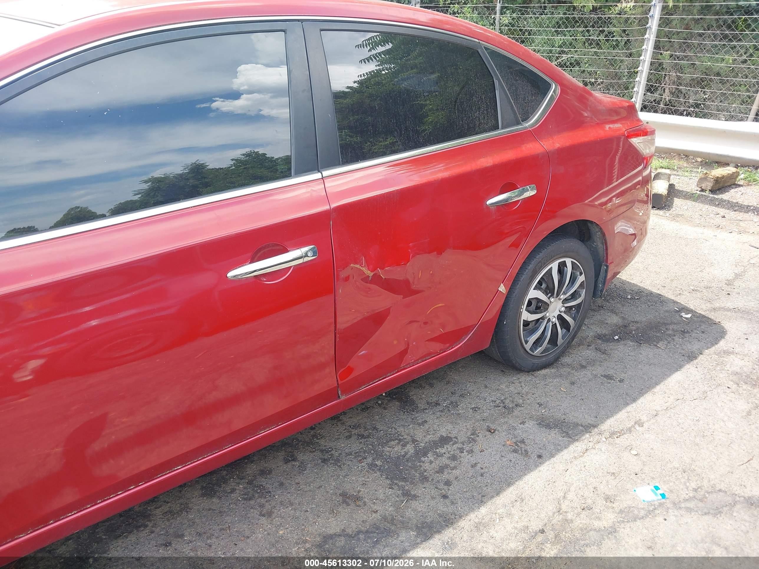 2014 Nissan Sentra S Red vin: 3N1AB7AP7EL678258