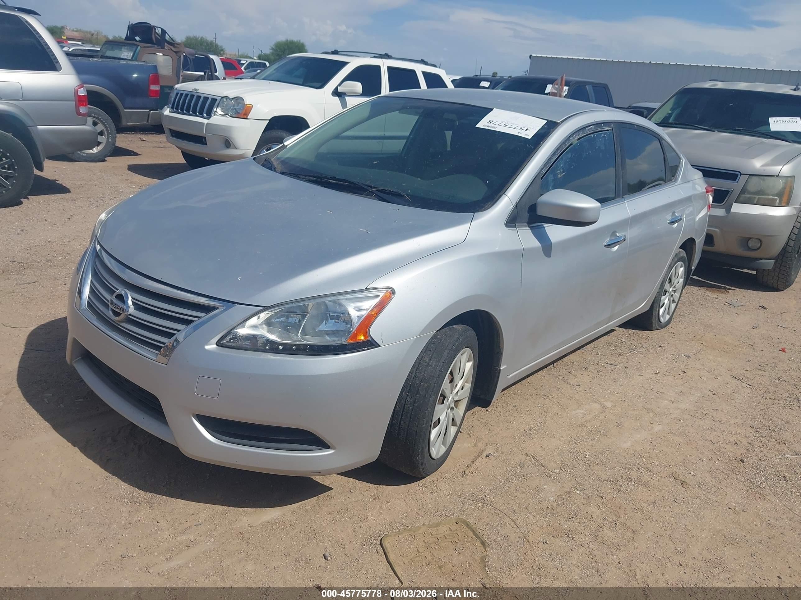 2014 Nissan Sentra S Silver vin: 3N1AB7AP7EL679183