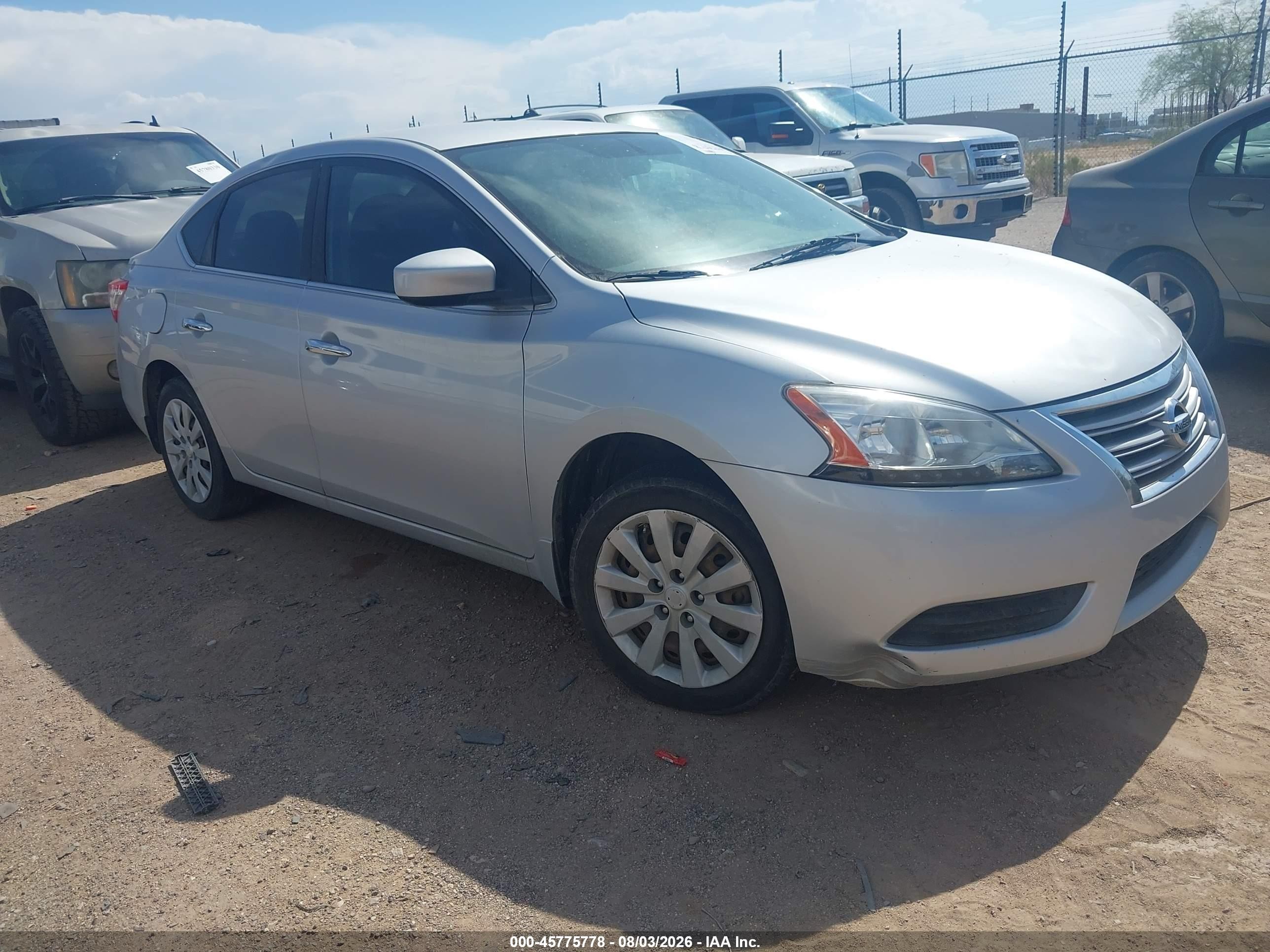 2014 Nissan Sentra S Silver vin: 3N1AB7AP7EL679183