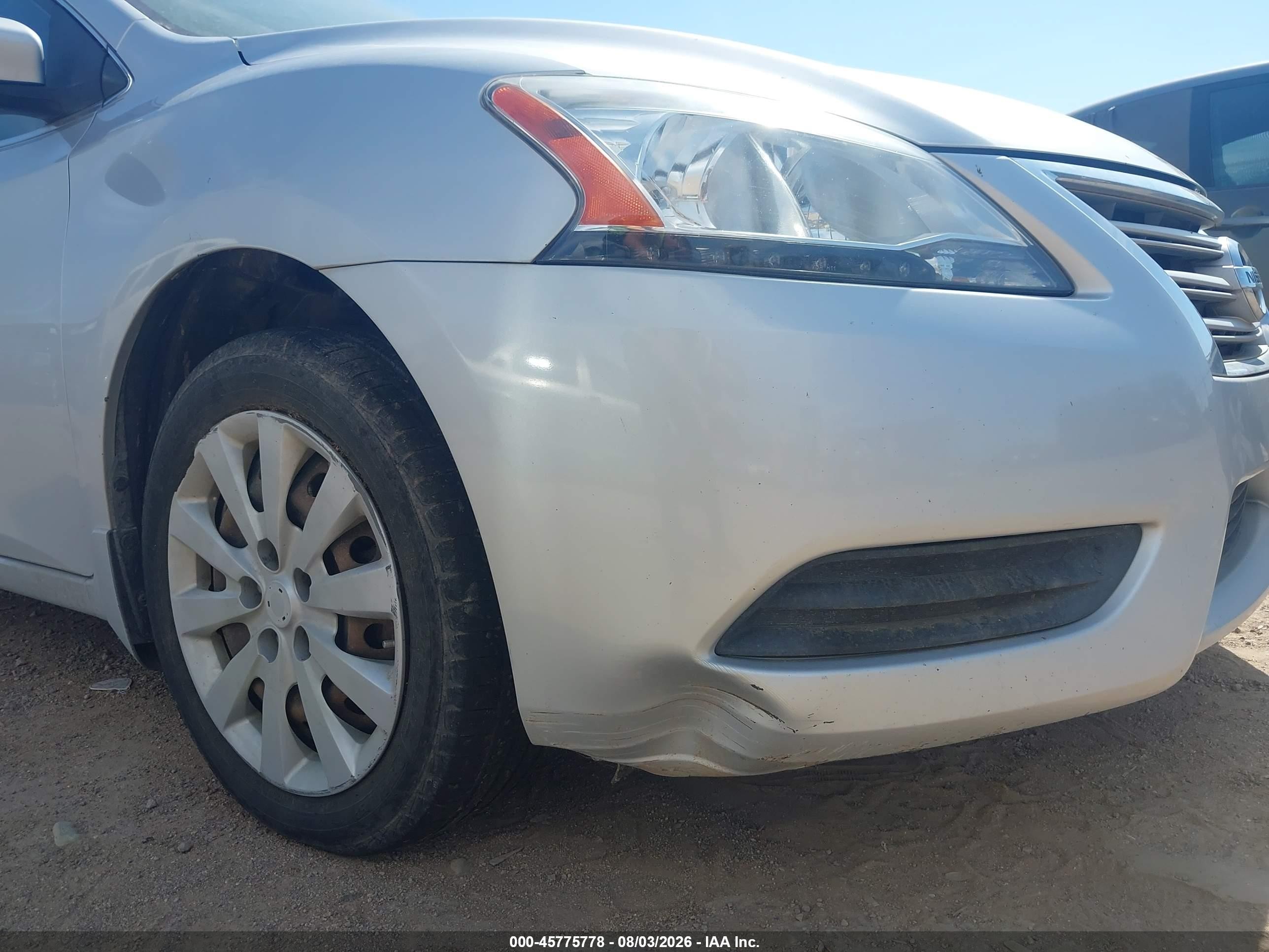 2014 Nissan Sentra S Silver vin: 3N1AB7AP7EL679183