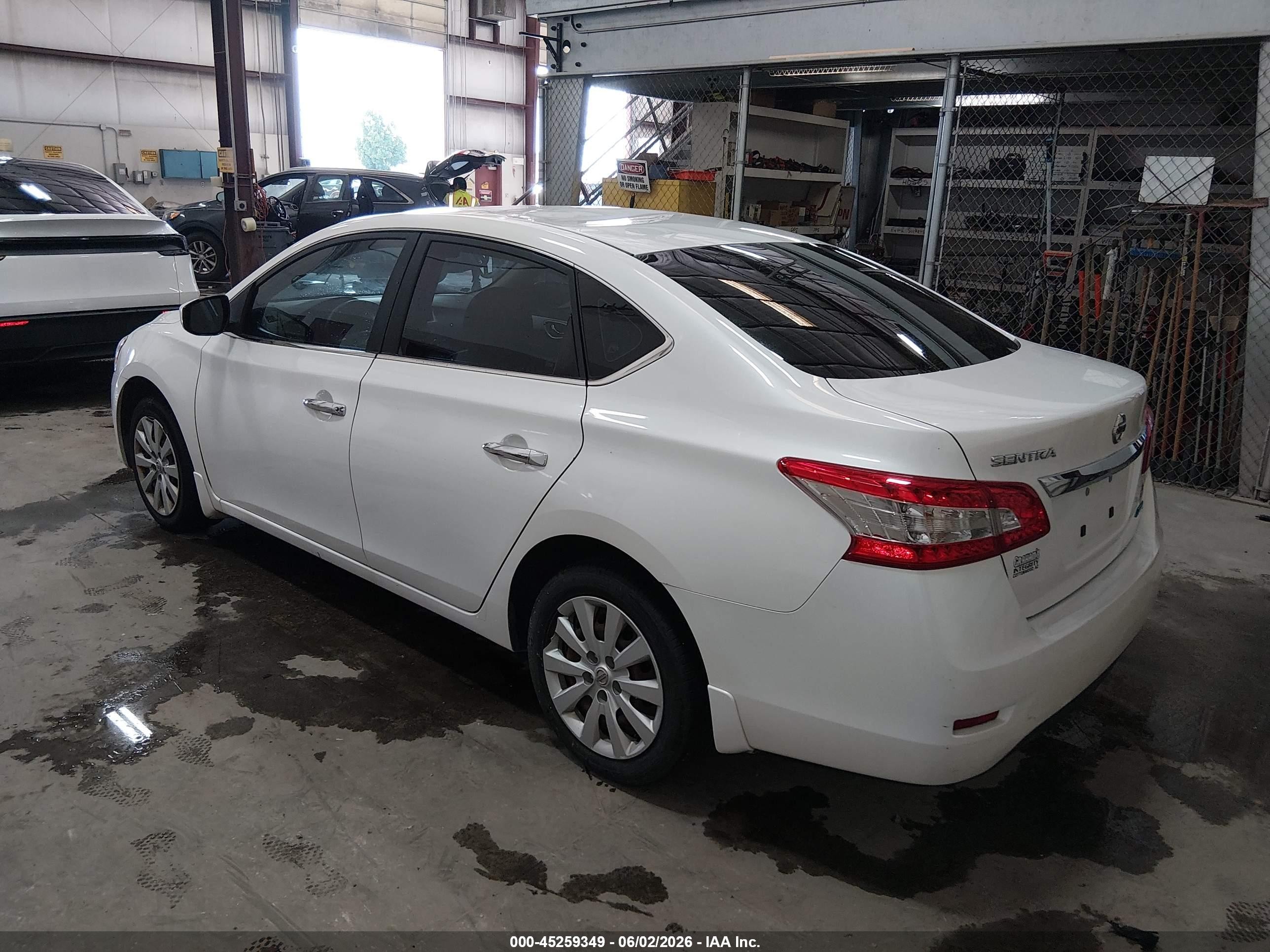 2014 Nissan Sentra S White vin: 3N1AB7AP7EL687476