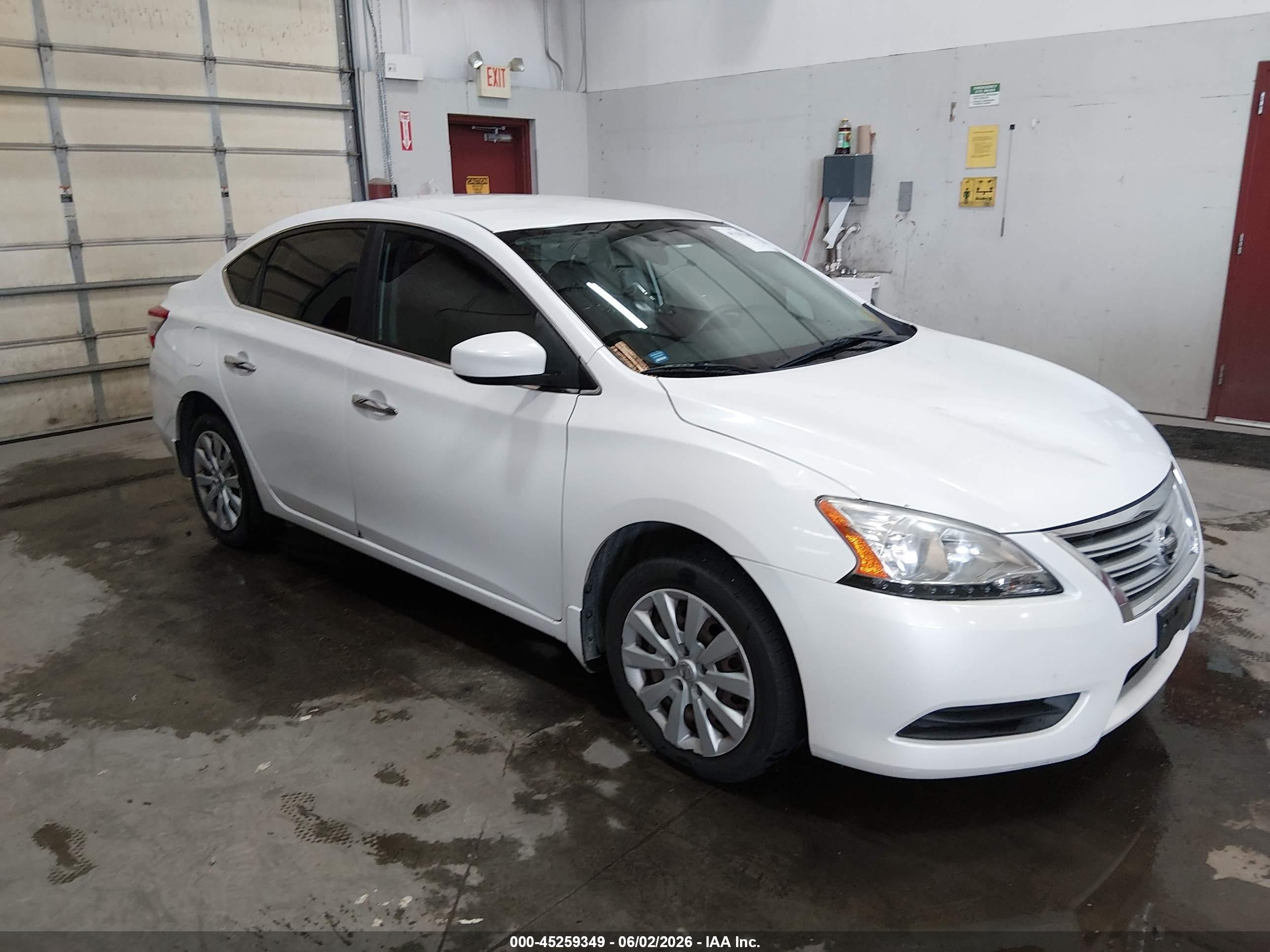 2014 Nissan Sentra S White vin: 3N1AB7AP7EL687476