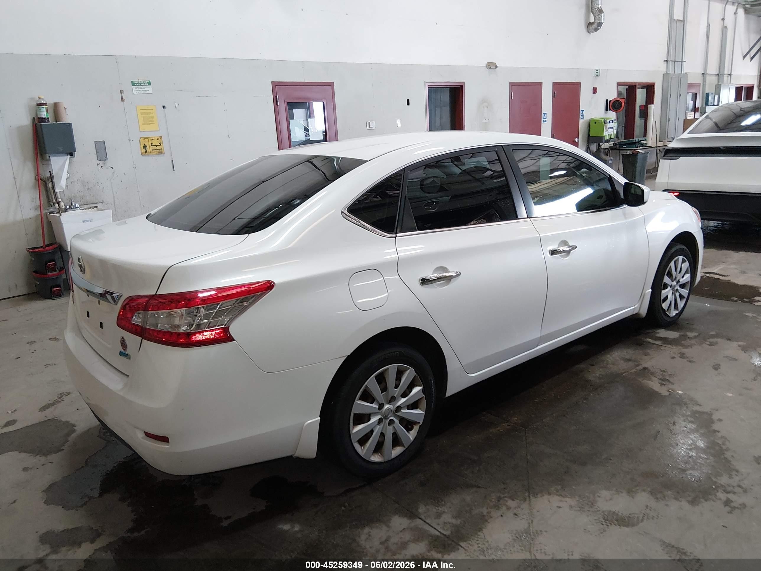 2014 Nissan Sentra S White vin: 3N1AB7AP7EL687476