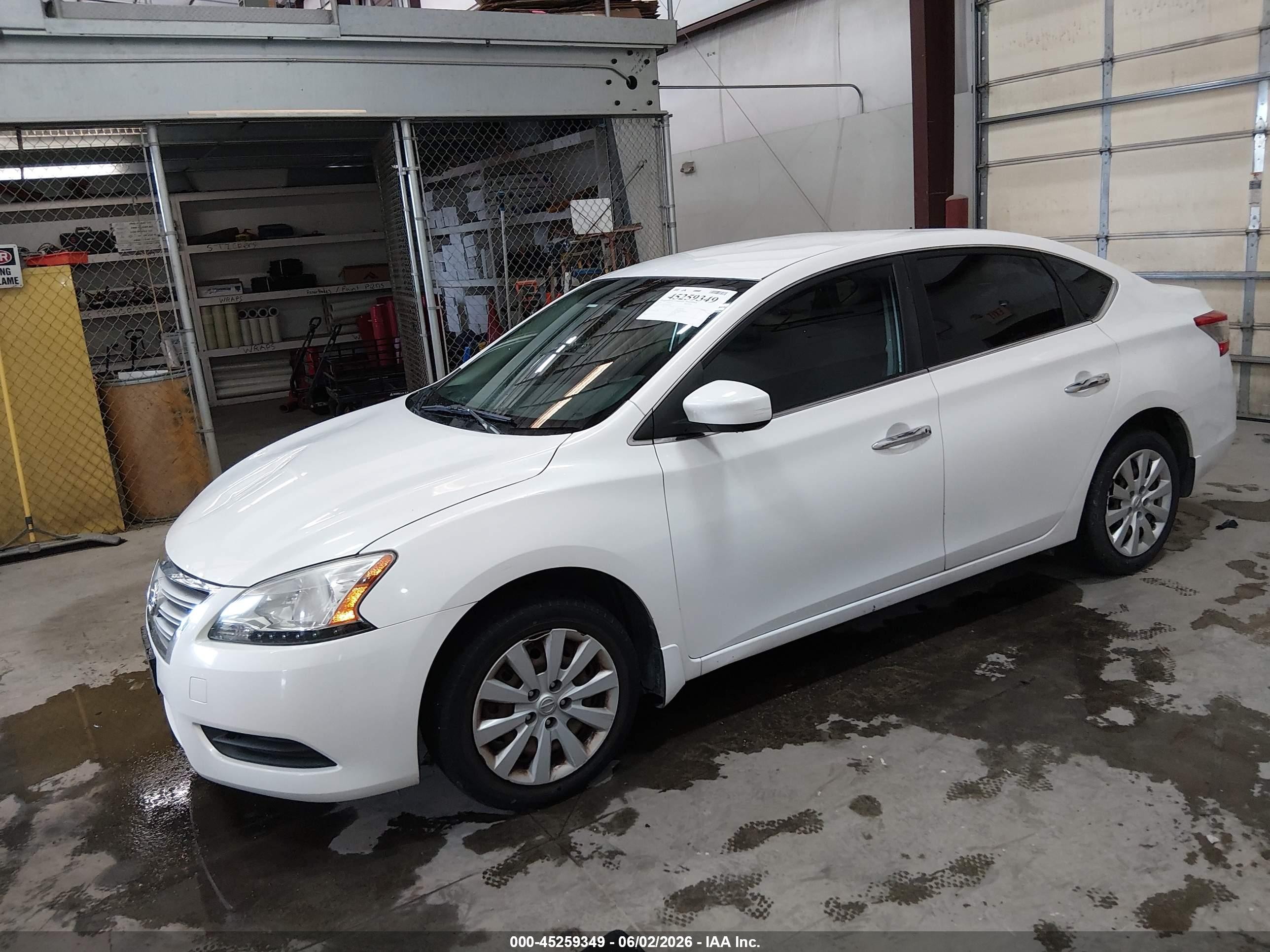 2014 Nissan Sentra S White vin: 3N1AB7AP7EL687476