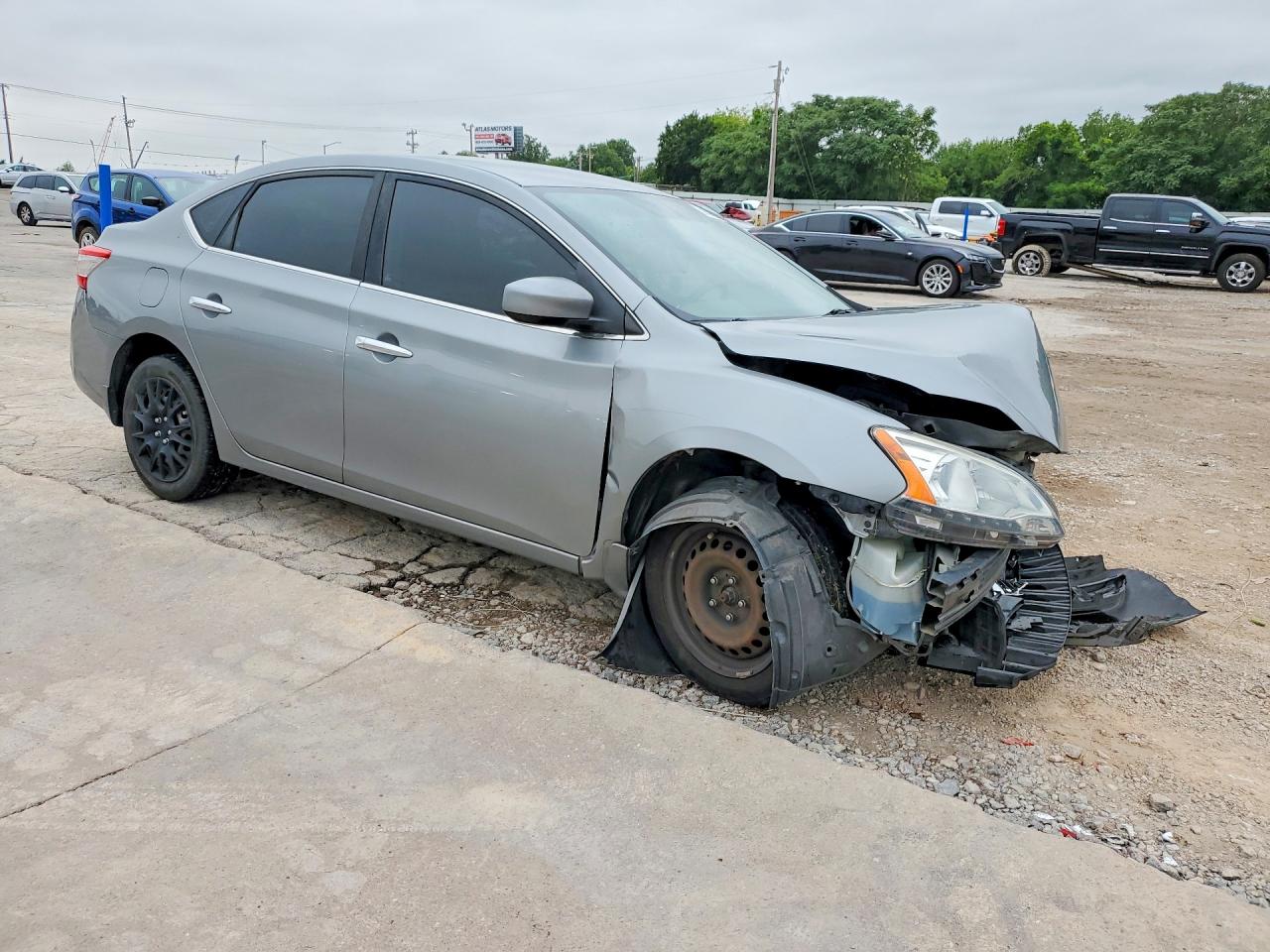 2014 Nissan Sentra S Серый vin: 3N1AB7AP7EL689339