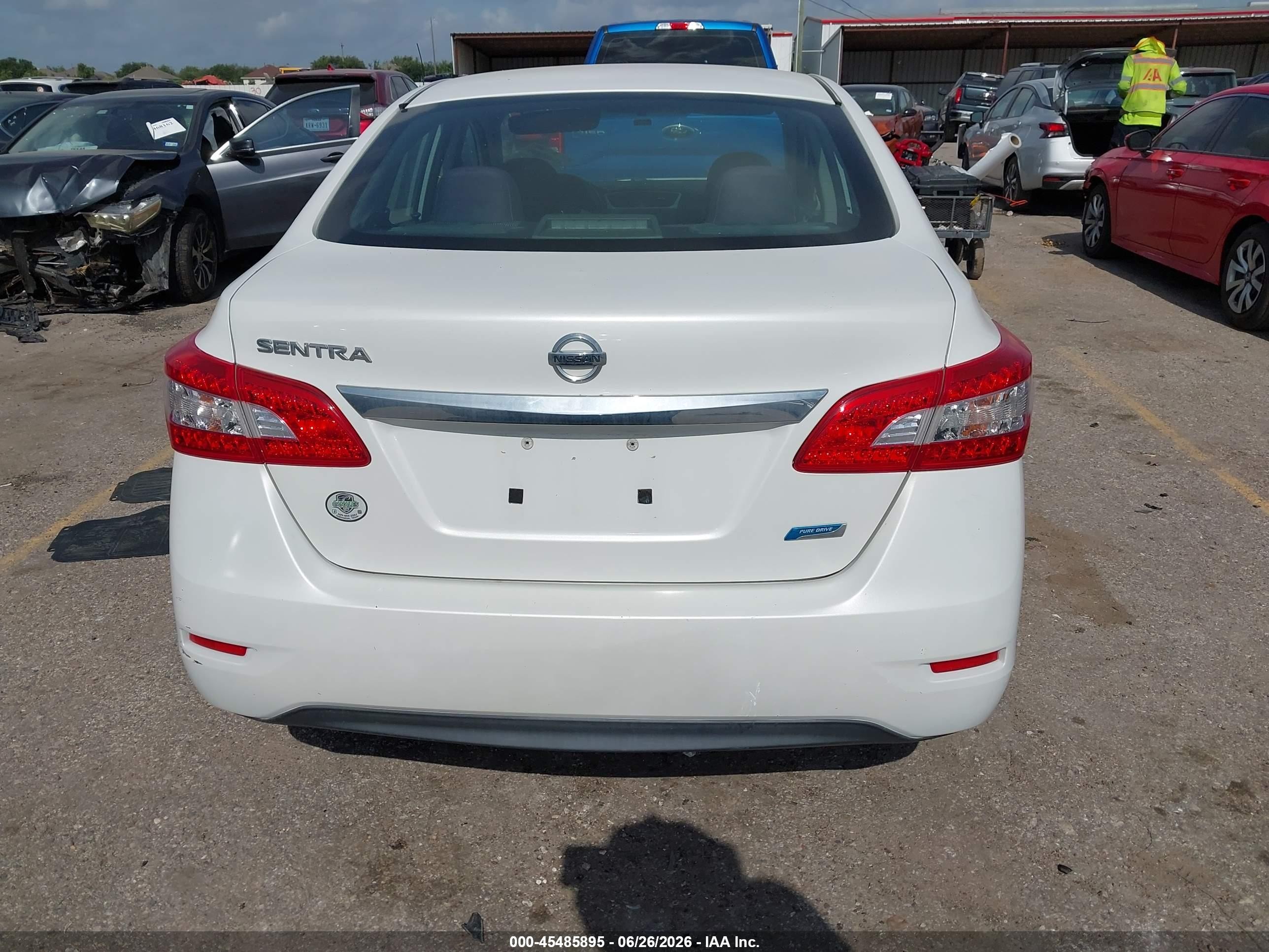 2014 Nissan Sentra S White vin: 3N1AB7AP7EL691284
