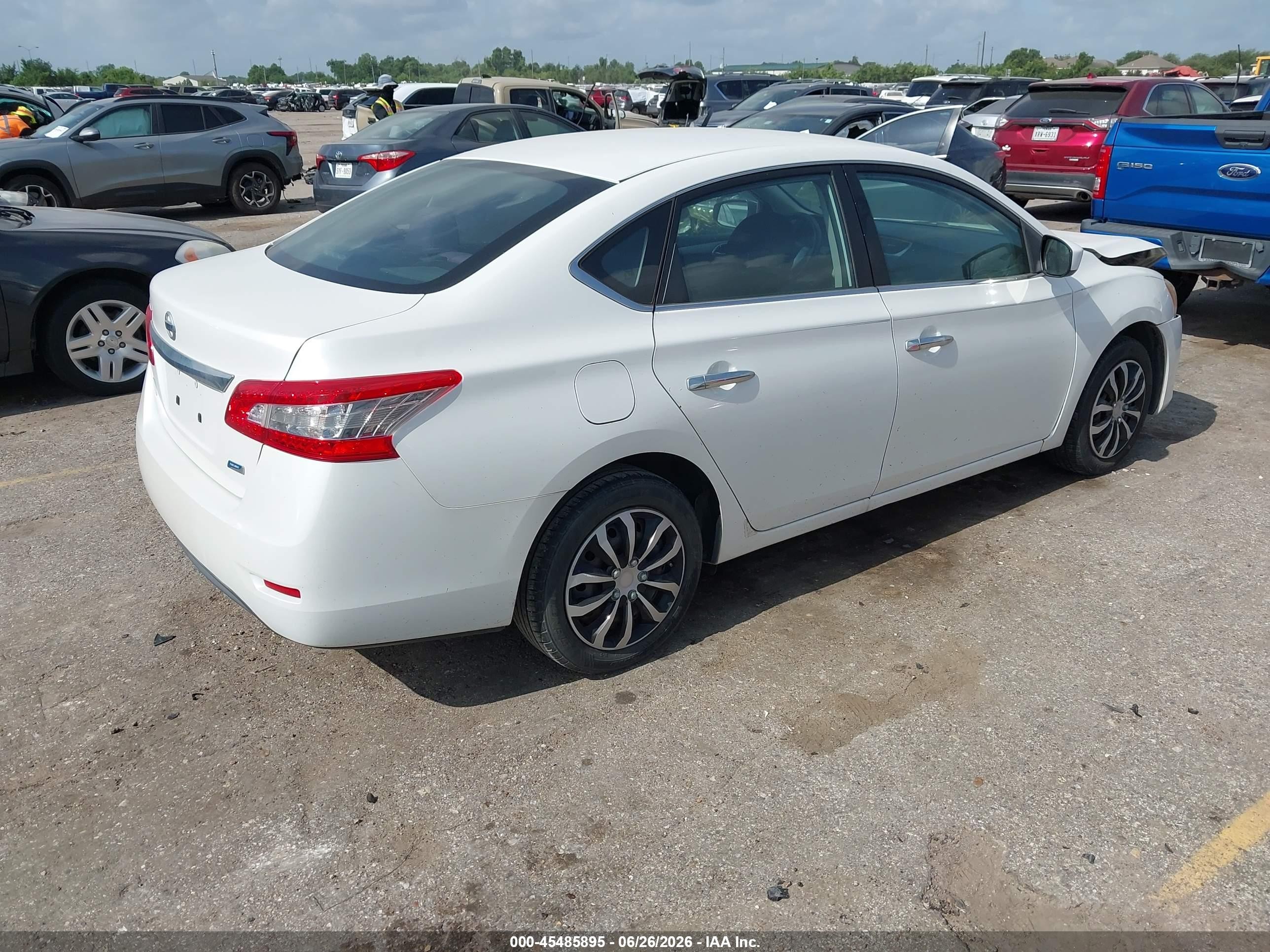2014 Nissan Sentra S White vin: 3N1AB7AP7EL691284