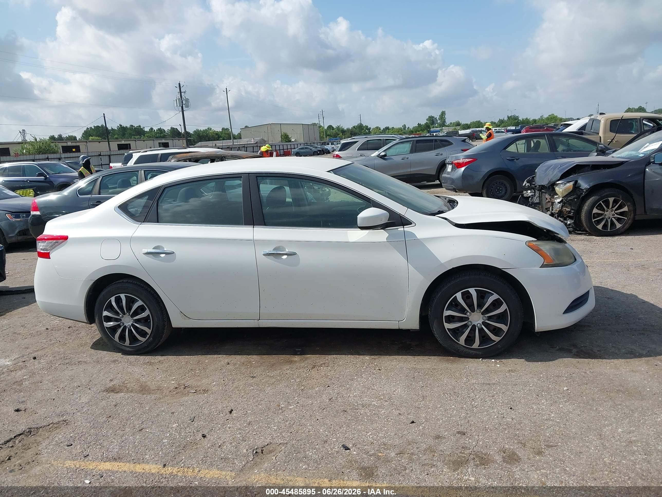 2014 Nissan Sentra S White vin: 3N1AB7AP7EL691284