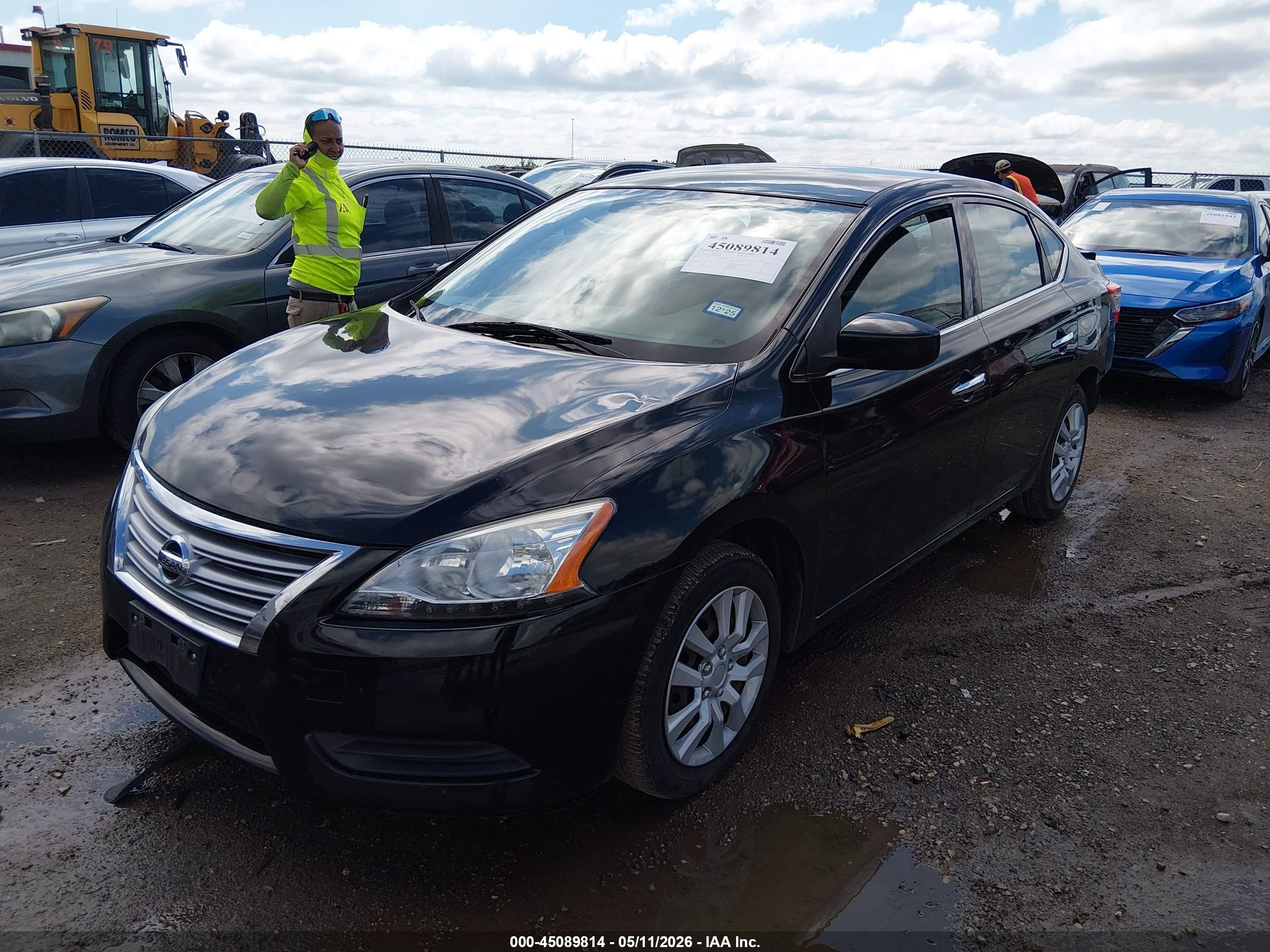 2014 Nissan Sentra Sv Black vin: 3N1AB7AP7EL697845