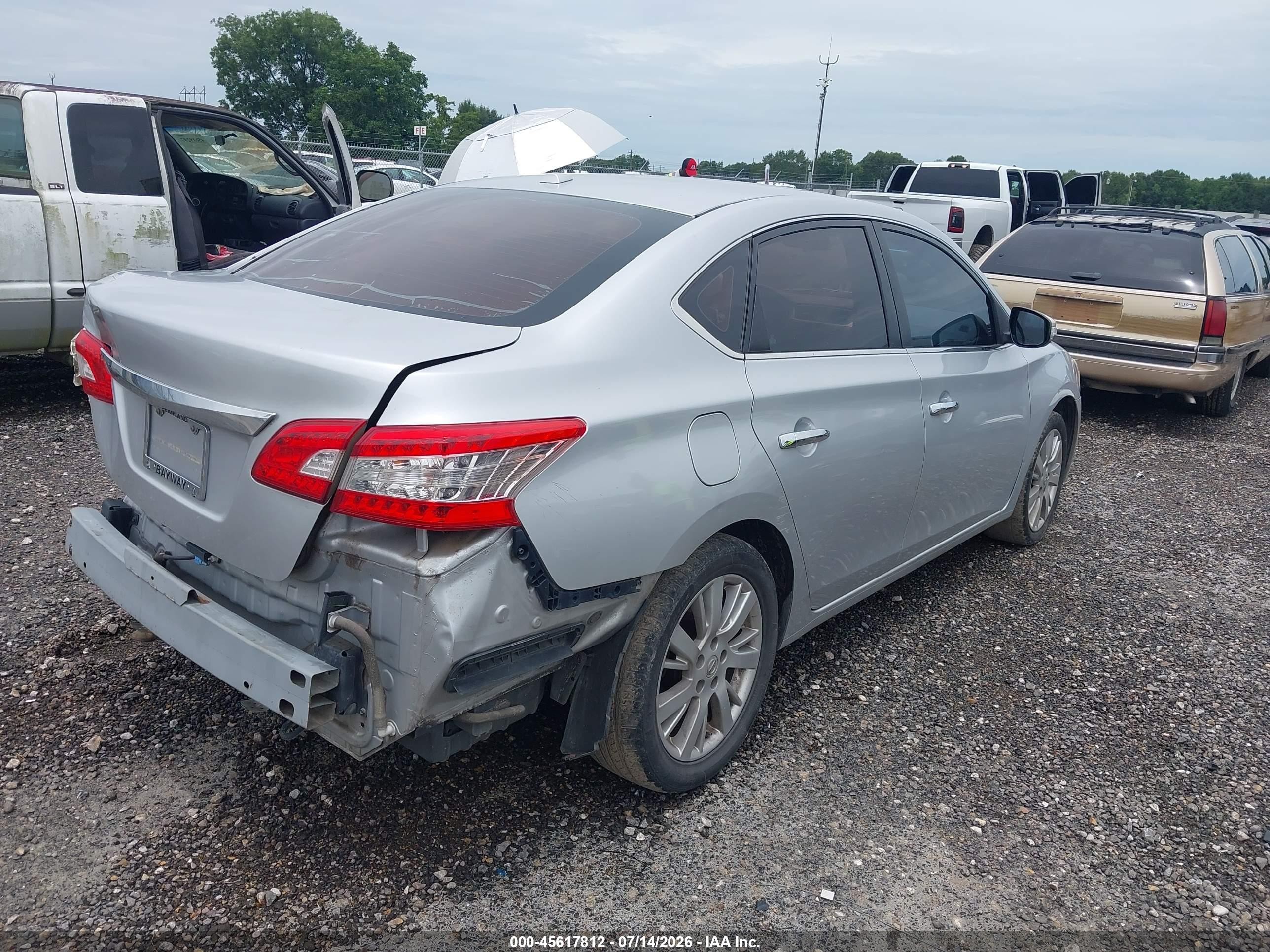 2014 Nissan Sentra Sl Серебряный vin: 3N1AB7AP7EY206581