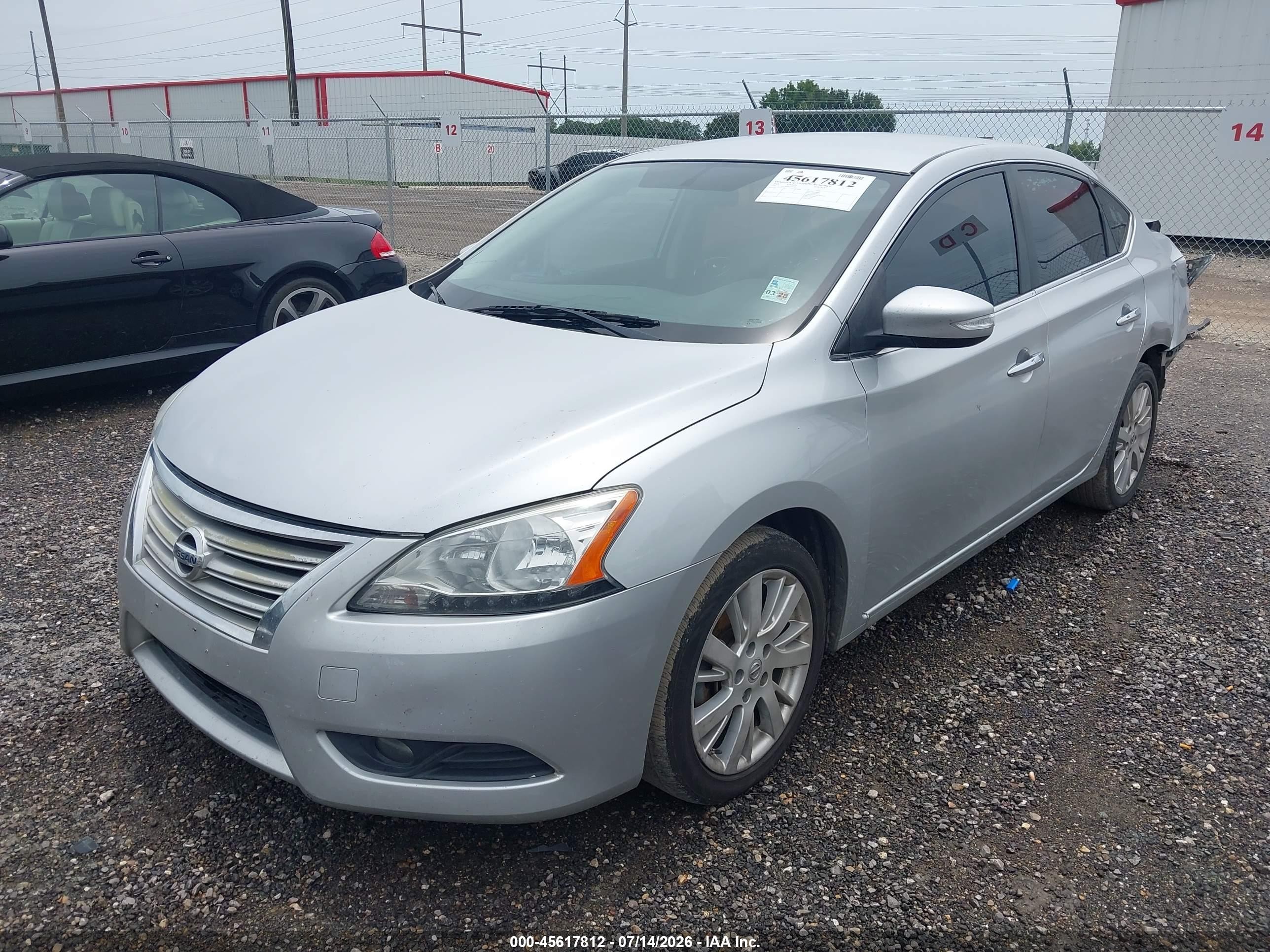 2014 Nissan Sentra Sl Серебряный vin: 3N1AB7AP7EY206581