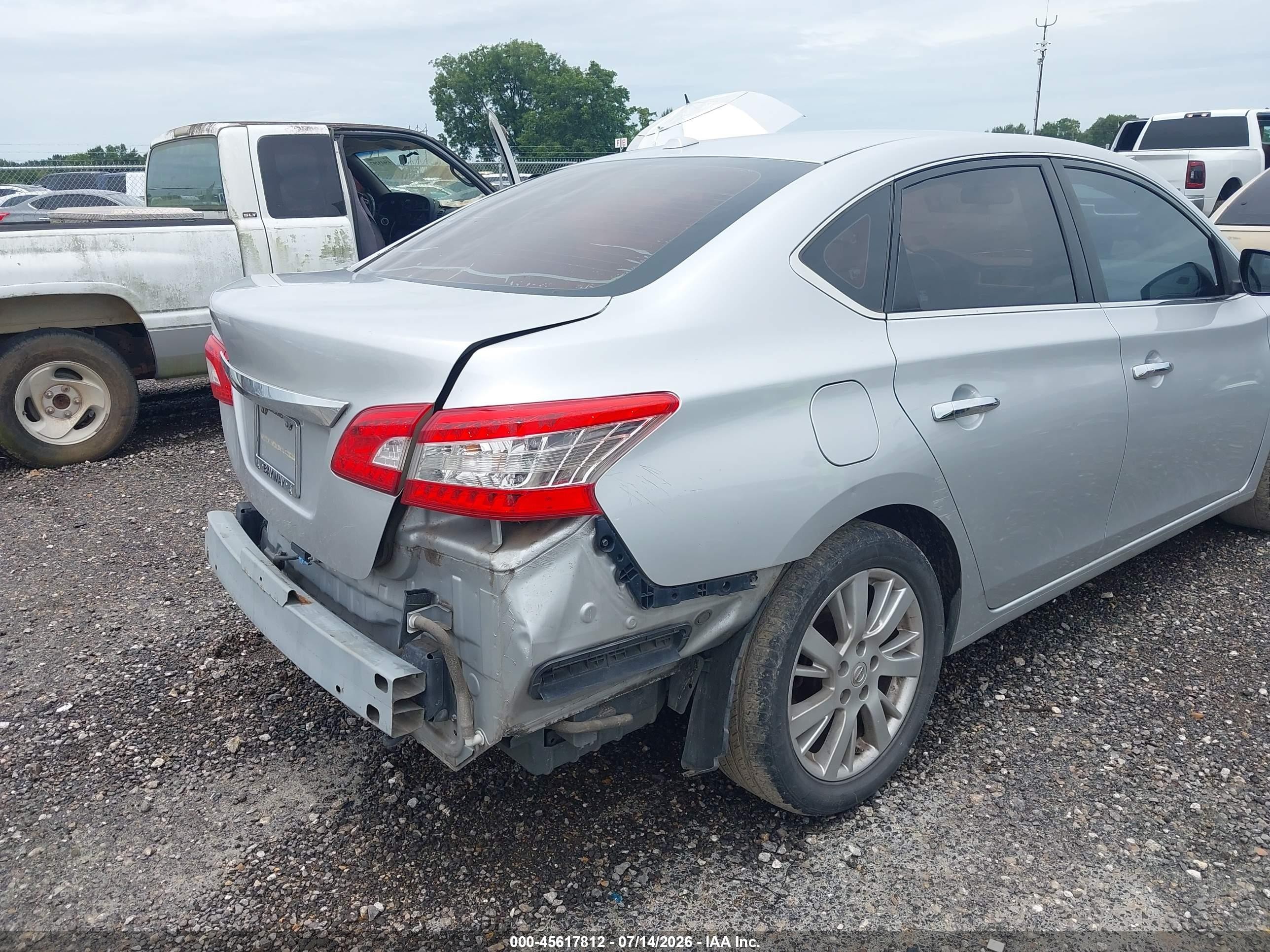 2014 Nissan Sentra Sl Серебряный vin: 3N1AB7AP7EY206581
