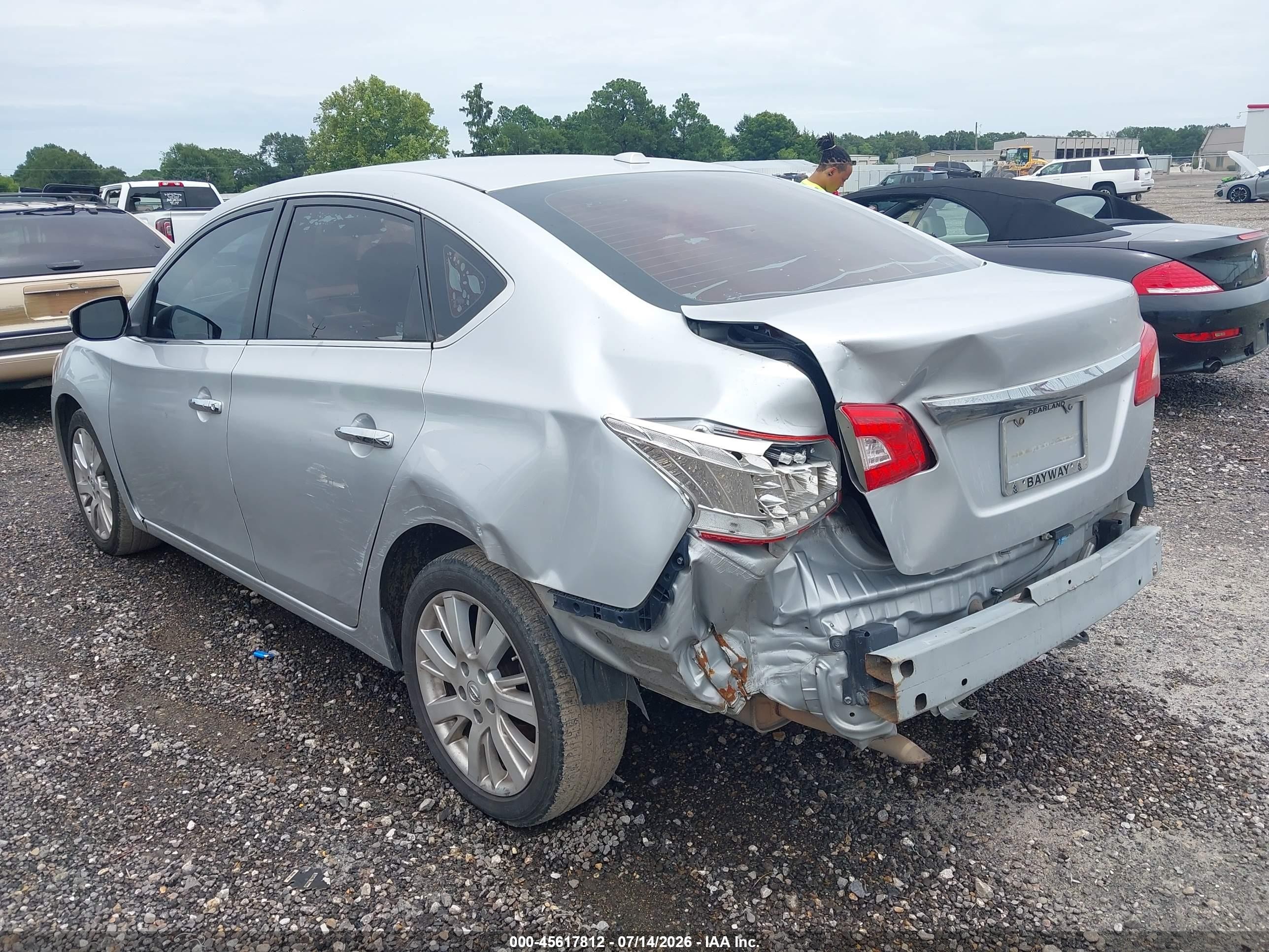 2014 Nissan Sentra Sl Серебряный vin: 3N1AB7AP7EY206581