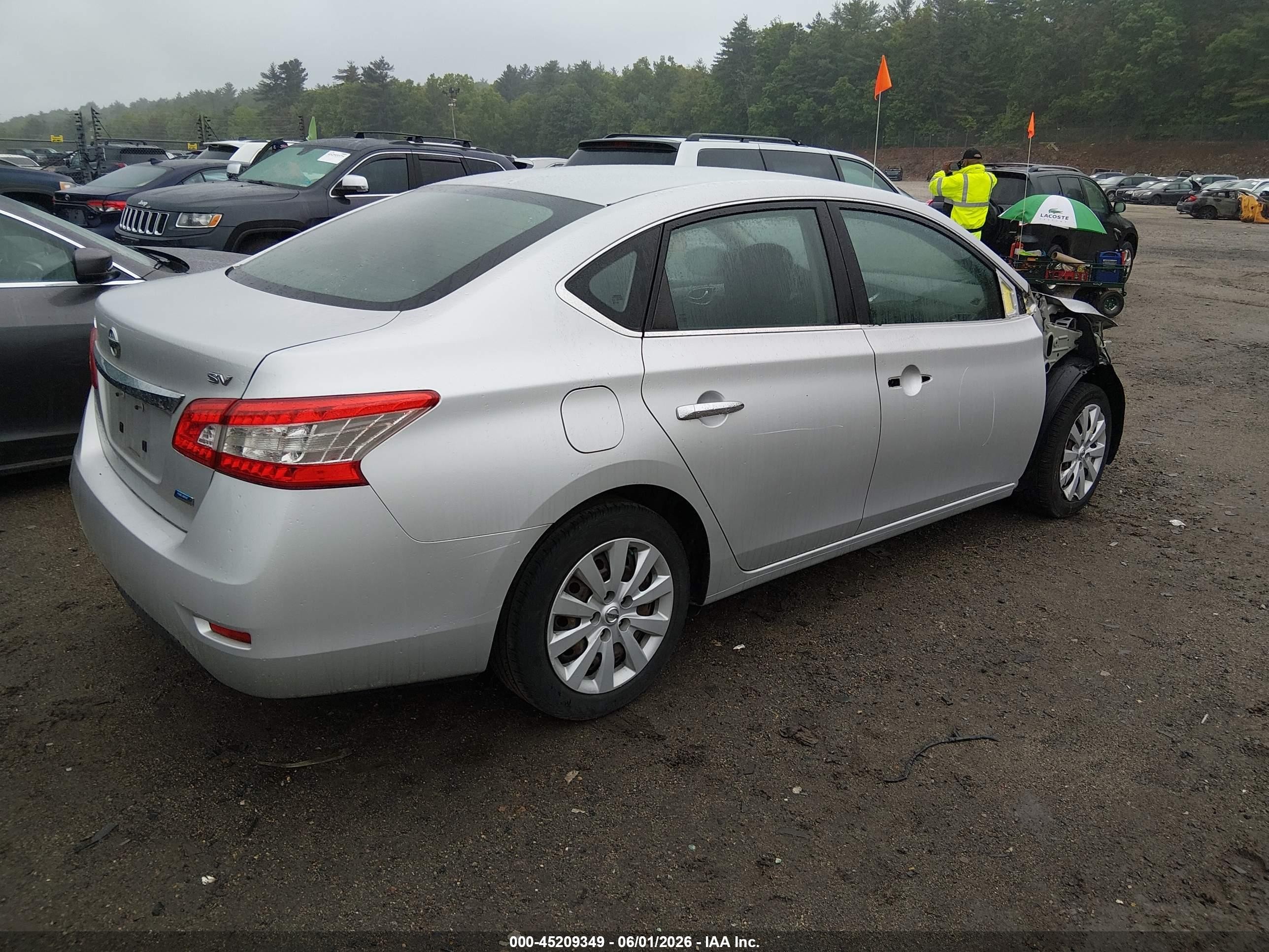 2014 Nissan Sentra Sv Silver vin: 3N1AB7AP7EY225762