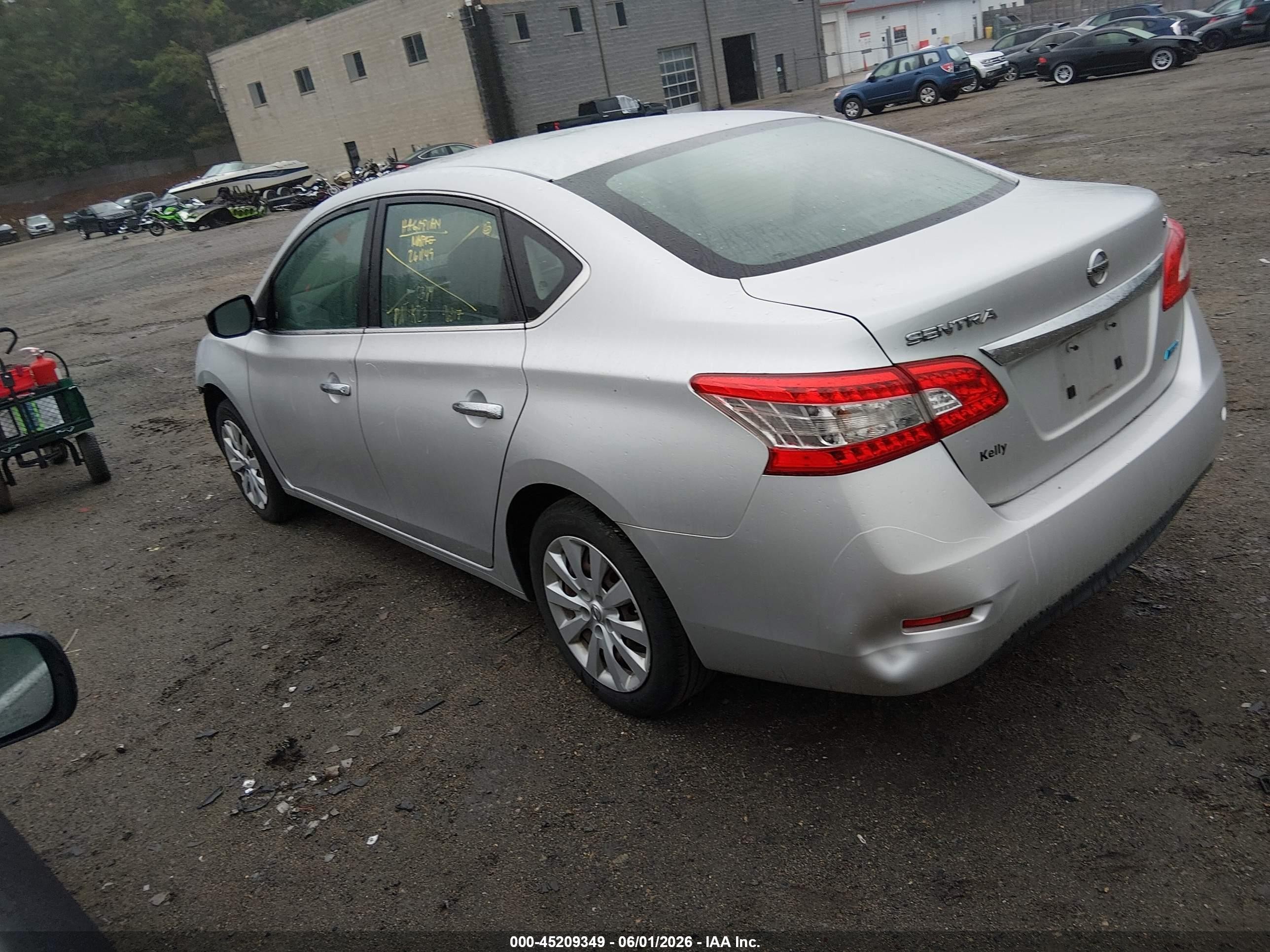 2014 Nissan Sentra Sv Silver vin: 3N1AB7AP7EY225762