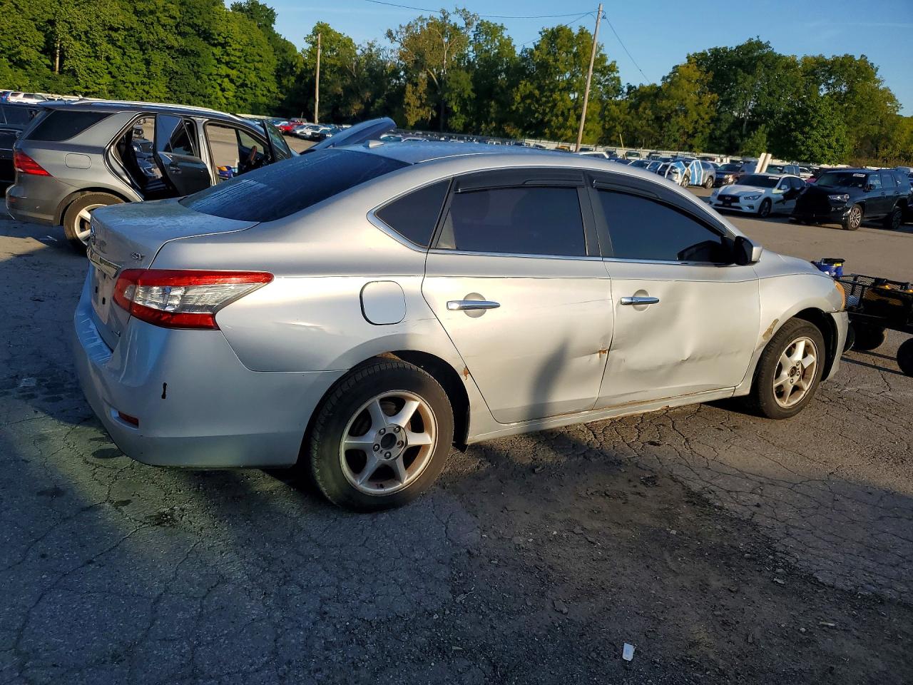 2014 Nissan Sentra Sv Silver vin: 3N1AB7AP7EY231562