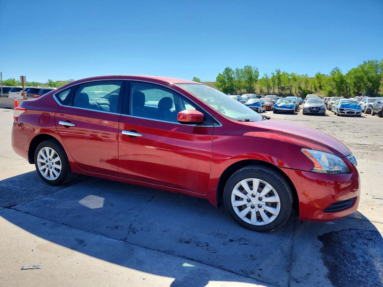2014 Nissan Sentra Sv Red vin: 3N1AB7AP7EY249480