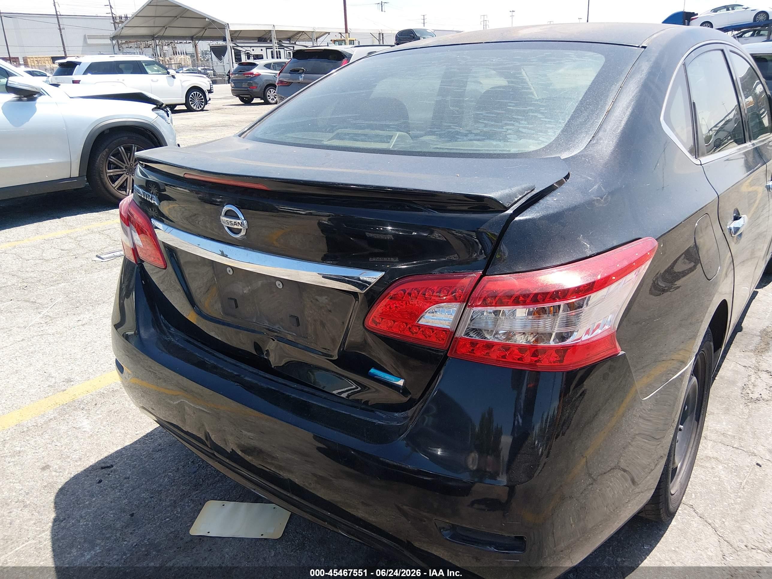 2014 Nissan Sentra S Black vin: 3N1AB7AP7EY253013