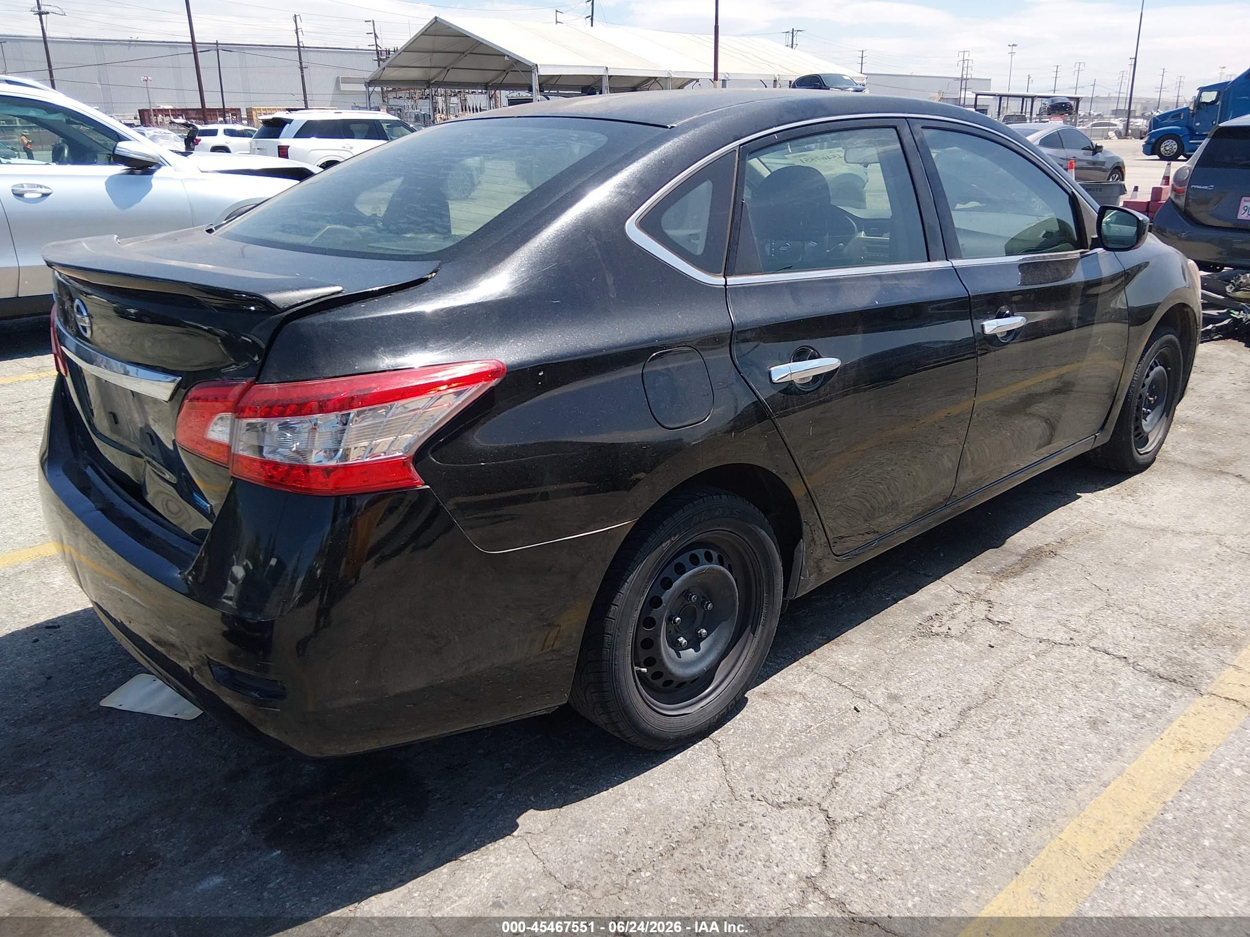 2014 Nissan Sentra S Black vin: 3N1AB7AP7EY253013