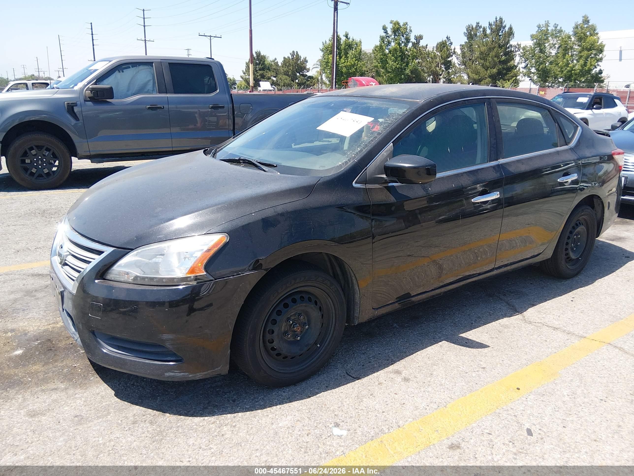 2014 Nissan Sentra S Black vin: 3N1AB7AP7EY253013