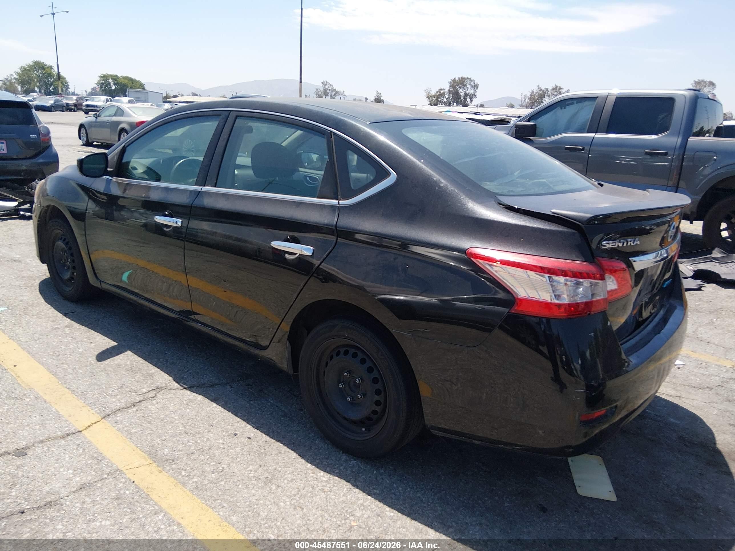 2014 Nissan Sentra S Black vin: 3N1AB7AP7EY253013