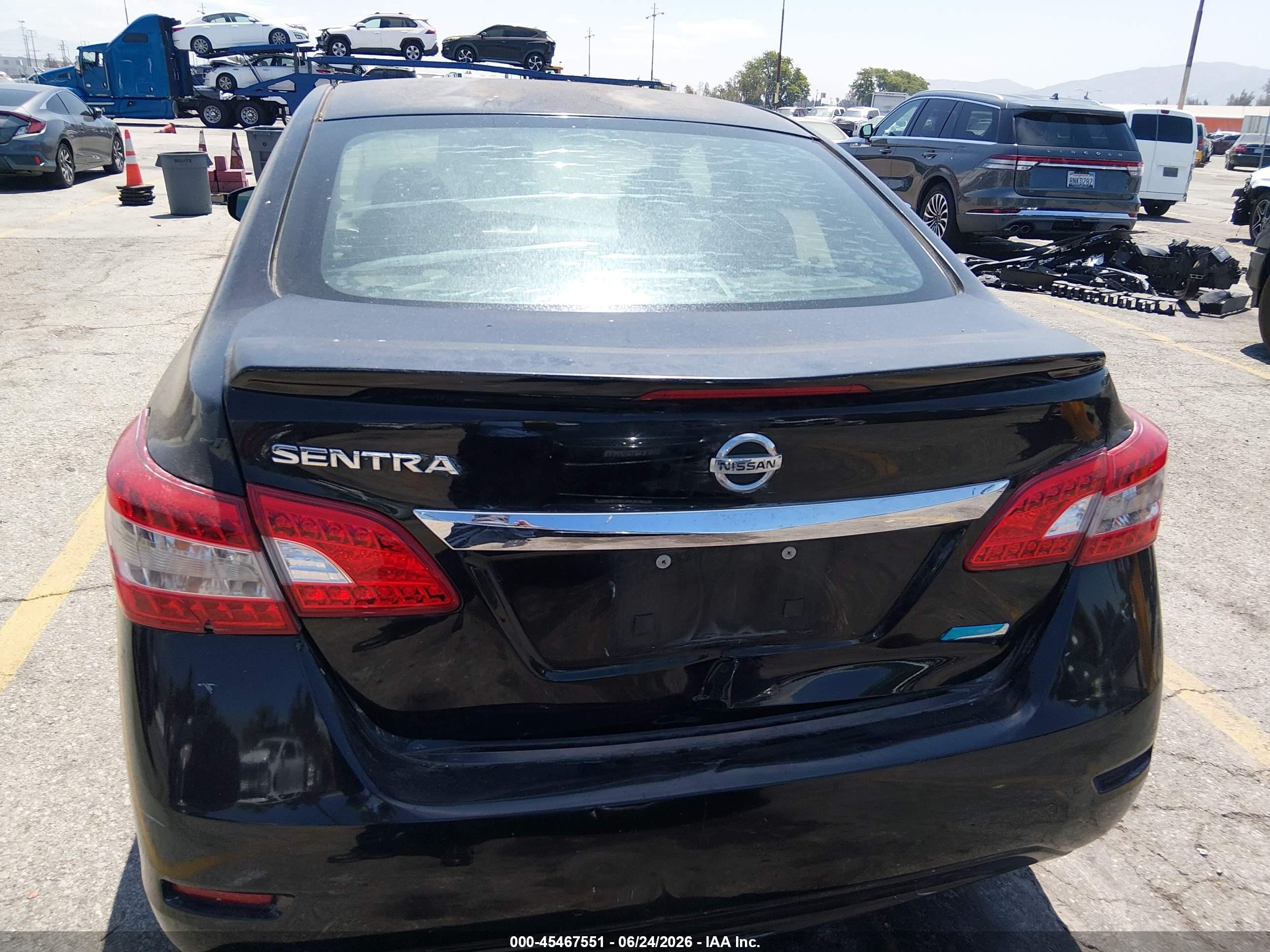 2014 Nissan Sentra S Black vin: 3N1AB7AP7EY253013