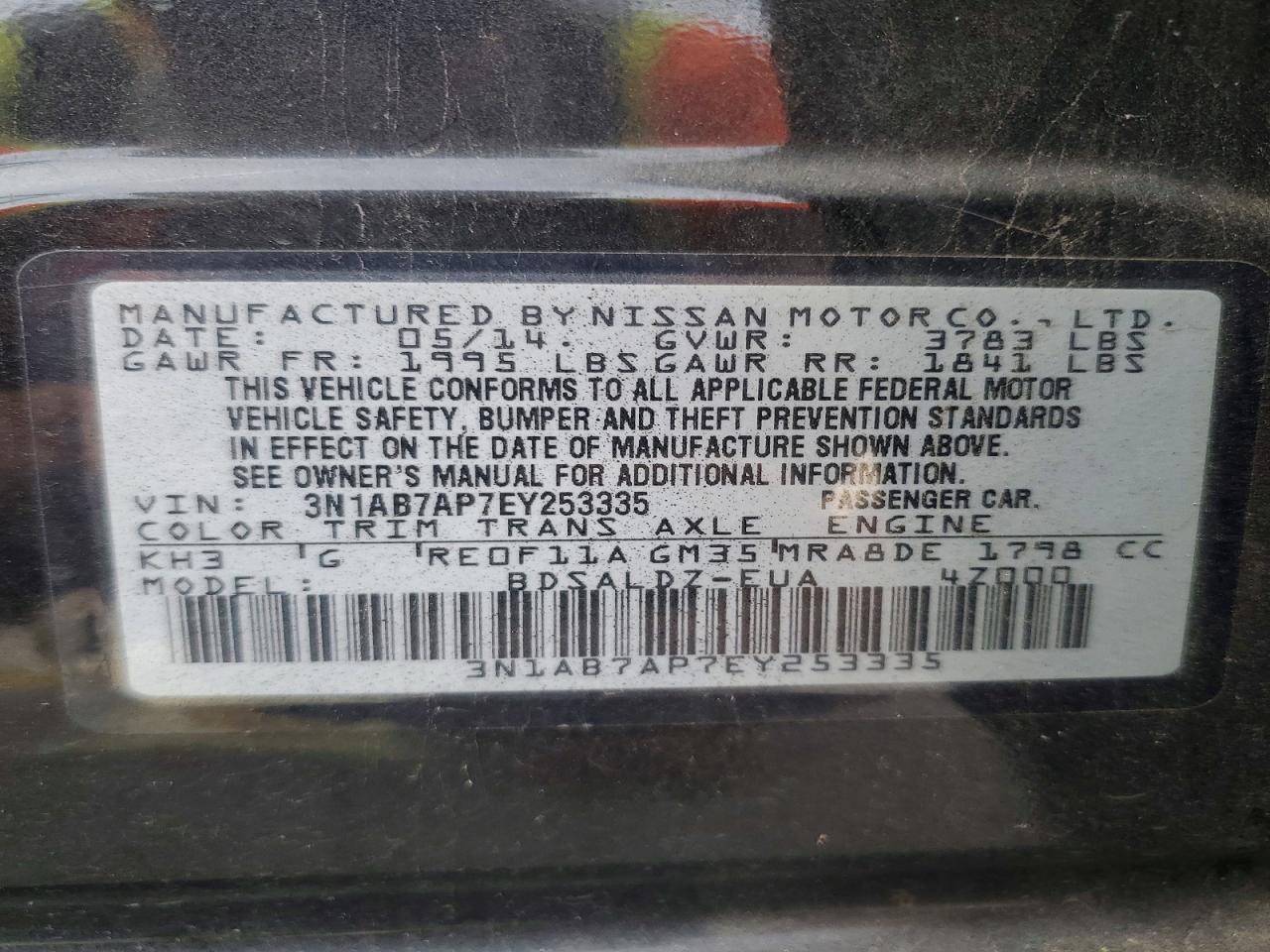 2014 Nissan Sentra Sv Black vin: 3N1AB7AP7EY253335