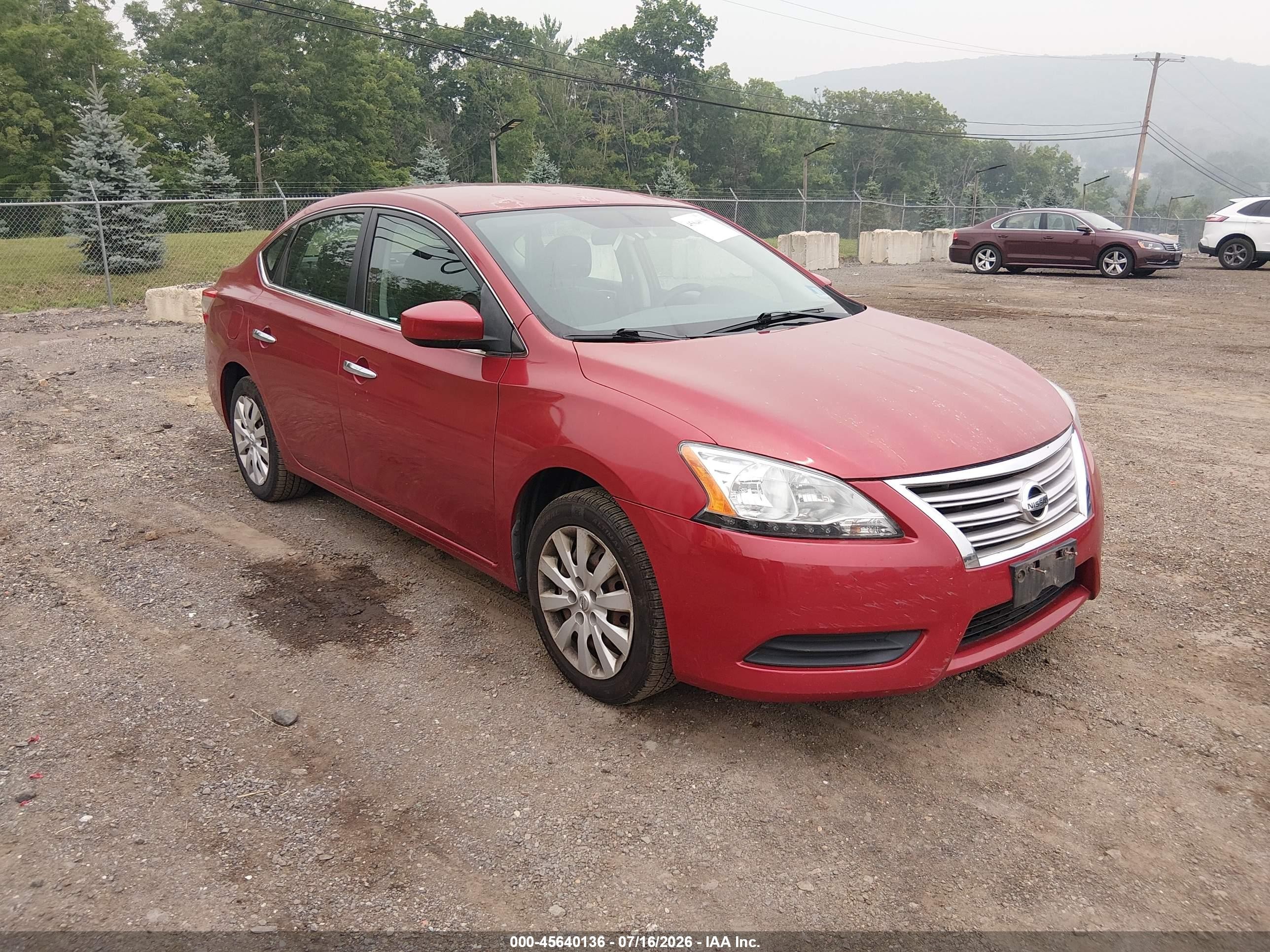 2014 Nissan Sentra Fe+ S/fe+ Sv/s/sl/sr/sv Red vin: 3N1AB7AP7EY261421