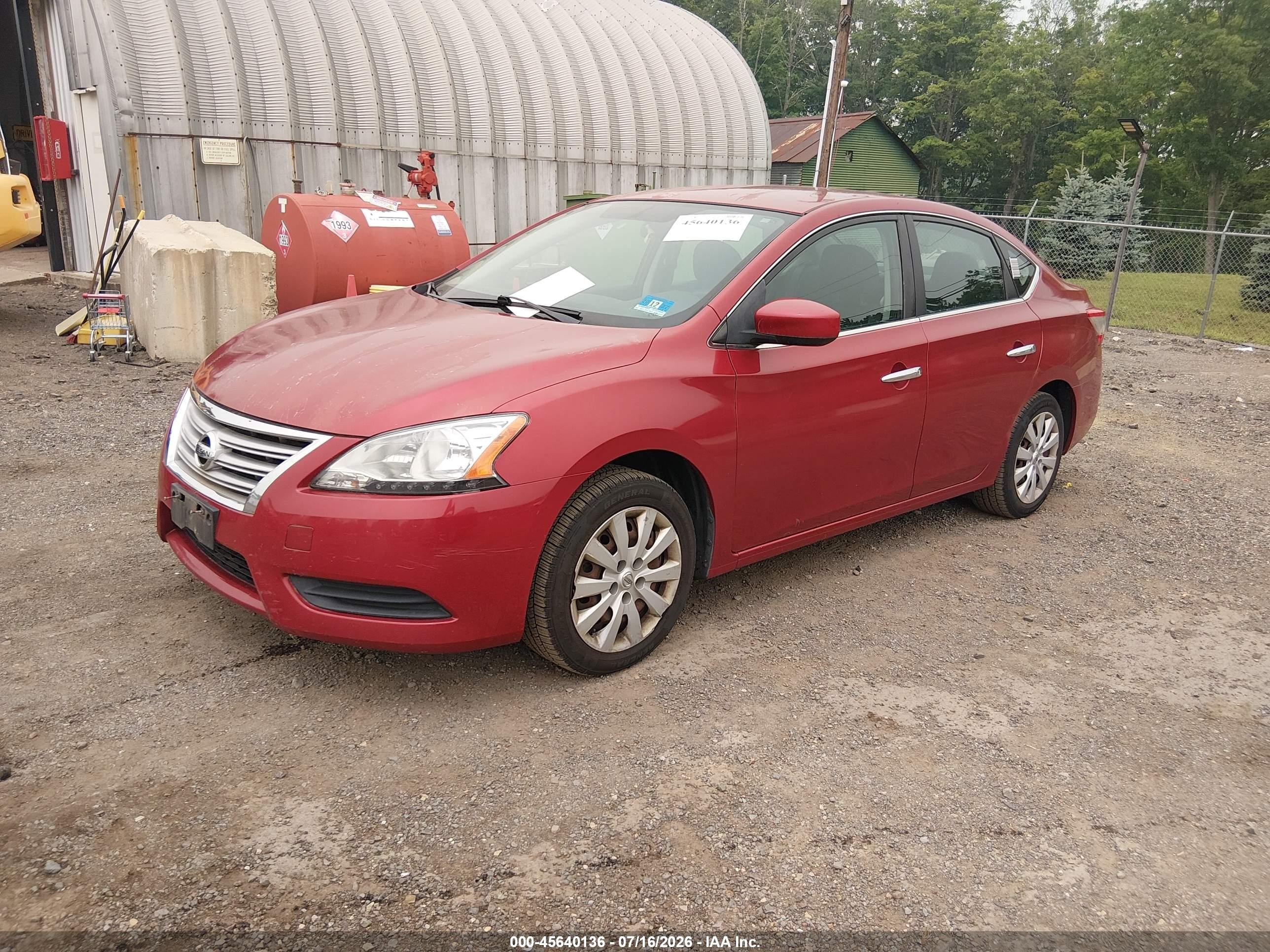 2014 Nissan Sentra Fe+ S/fe+ Sv/s/sl/sr/sv Red vin: 3N1AB7AP7EY261421