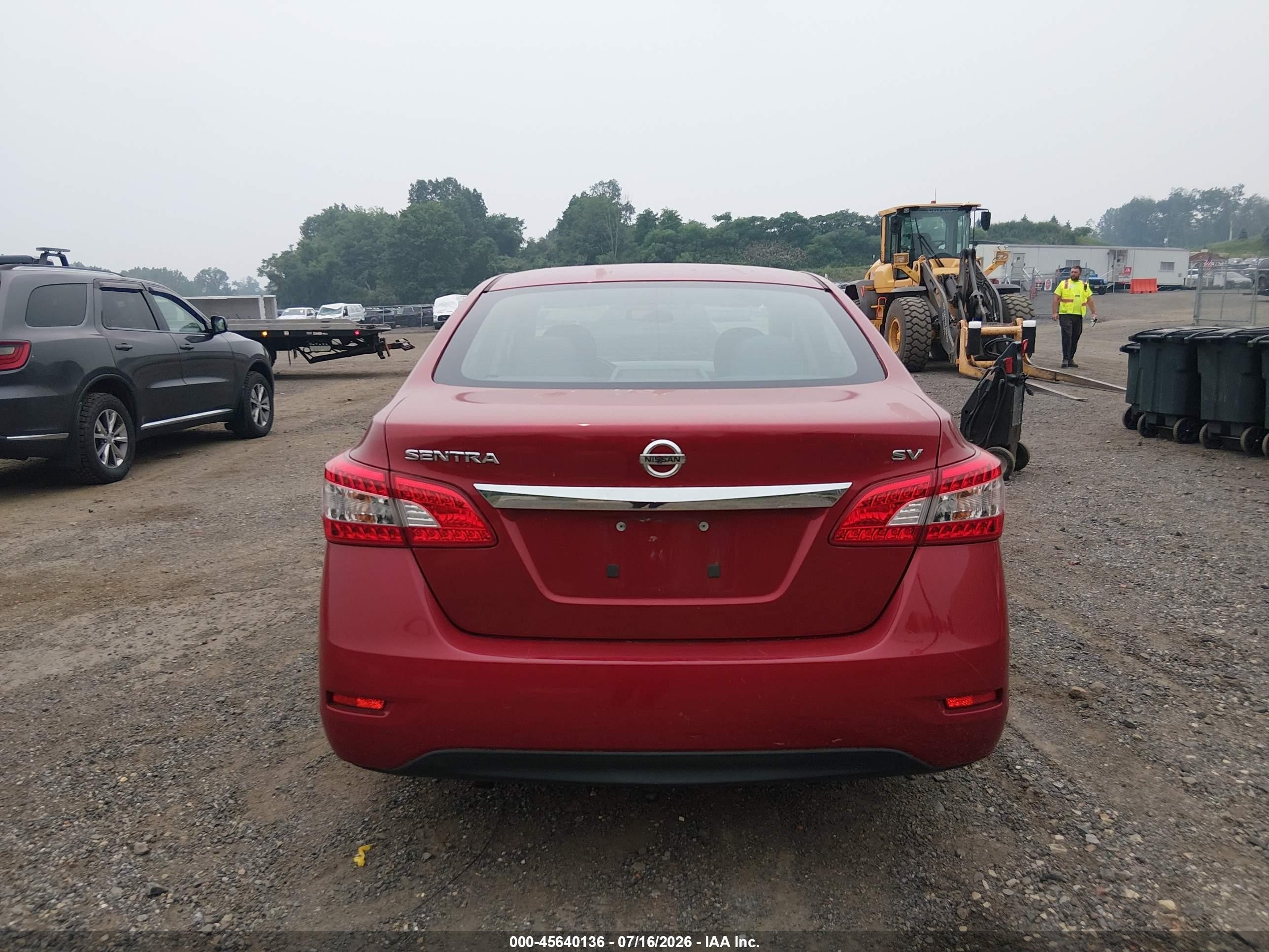 2014 Nissan Sentra Fe+ S/fe+ Sv/s/sl/sr/sv Red vin: 3N1AB7AP7EY261421