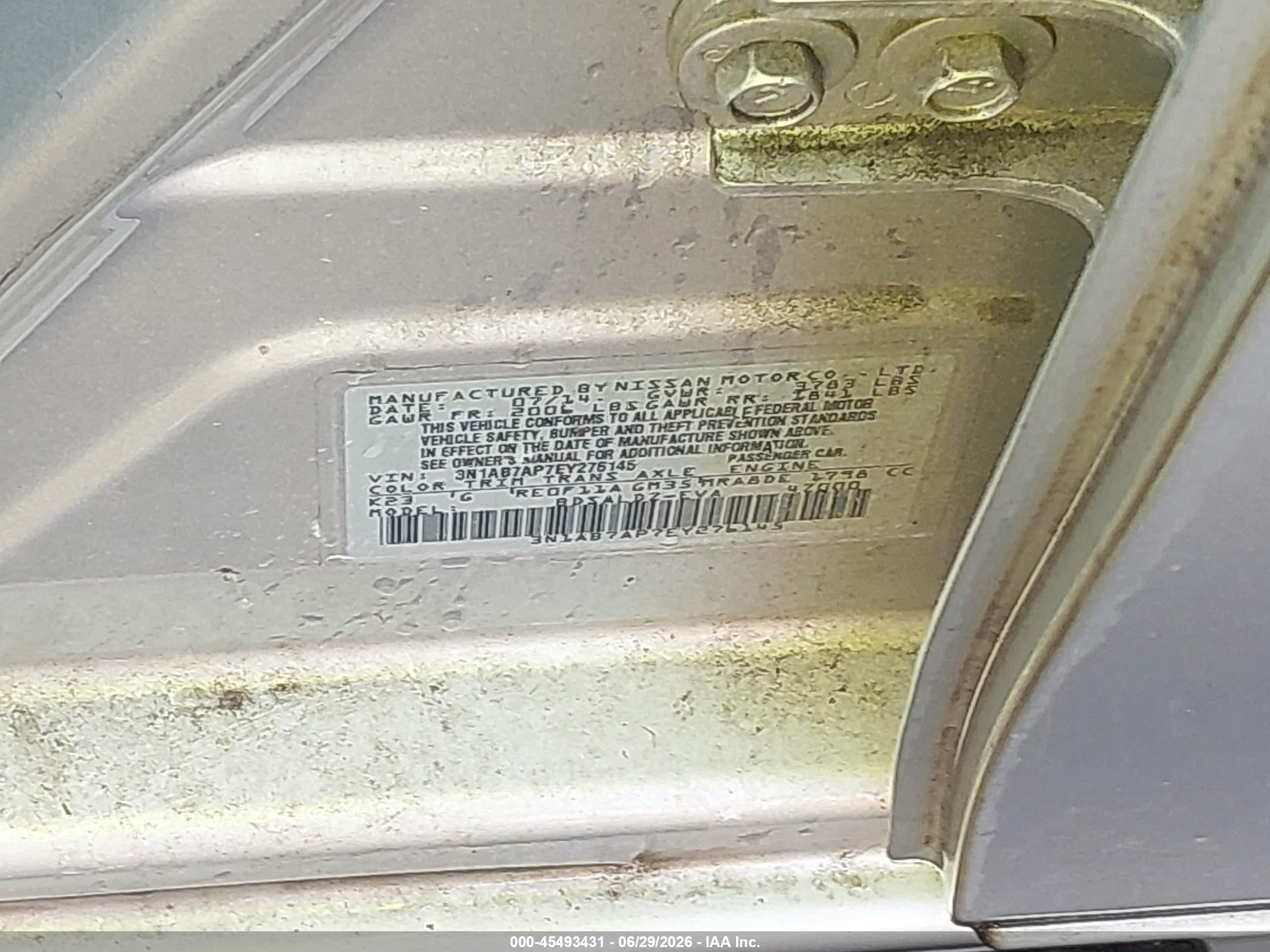 2014 Nissan Sentra Sv Silver vin: 3N1AB7AP7EY276145