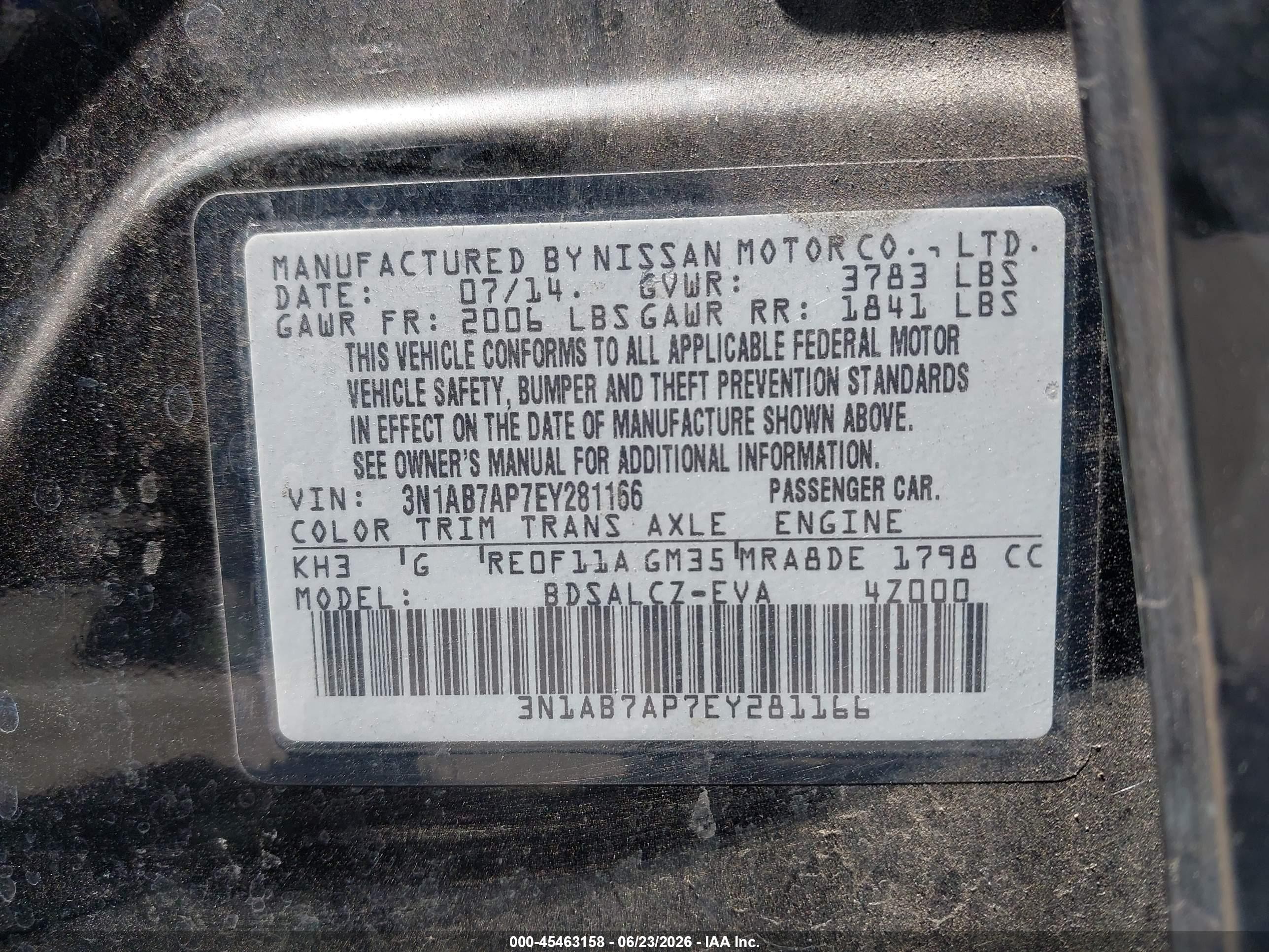 2014 Nissan Sentra S Черный vin: 3N1AB7AP7EY281166