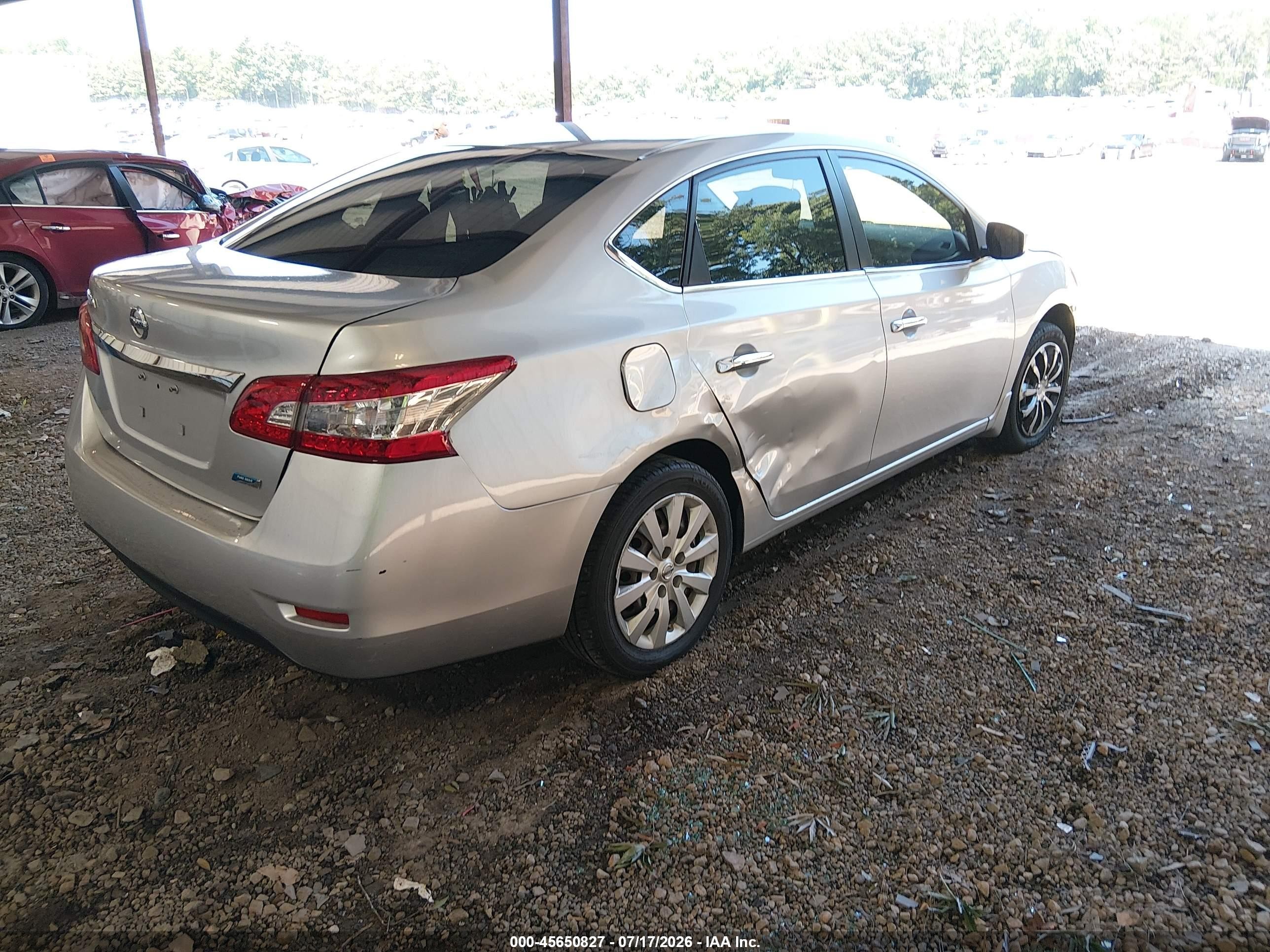 2014 Nissan Sentra S Silver vin: 3N1AB7AP7EY285637