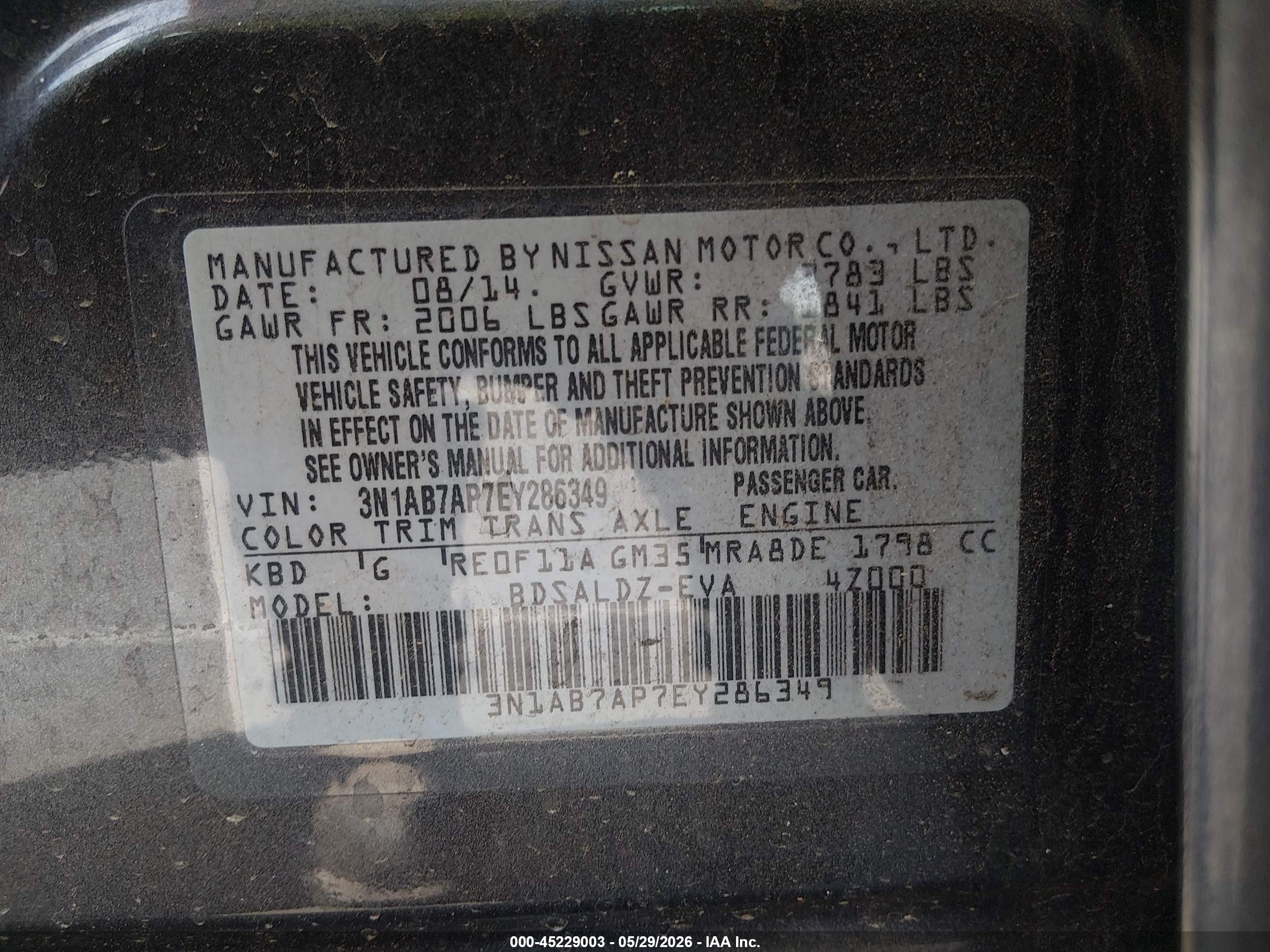 2014 Nissan Sentra Sv Black vin: 3N1AB7AP7EY286349