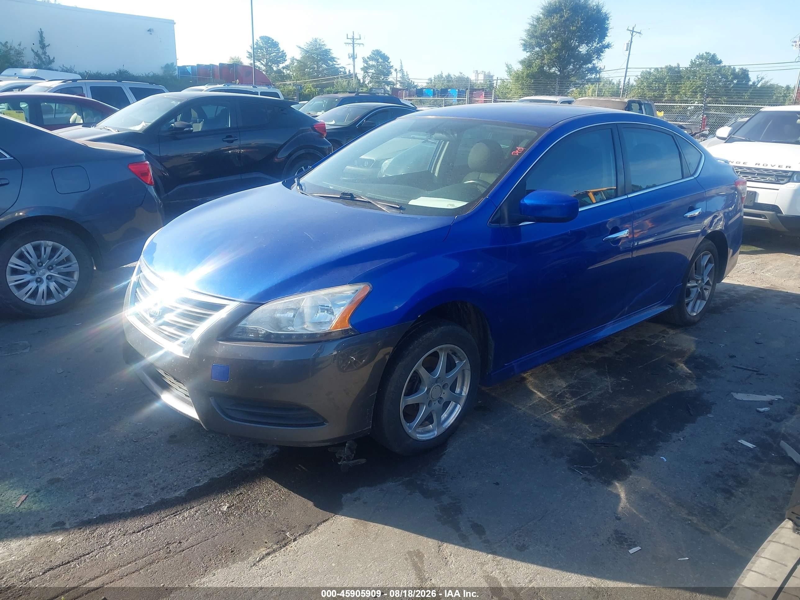 2014 Nissan Sentra Sr Blue vin: 3N1AB7AP7EY309791