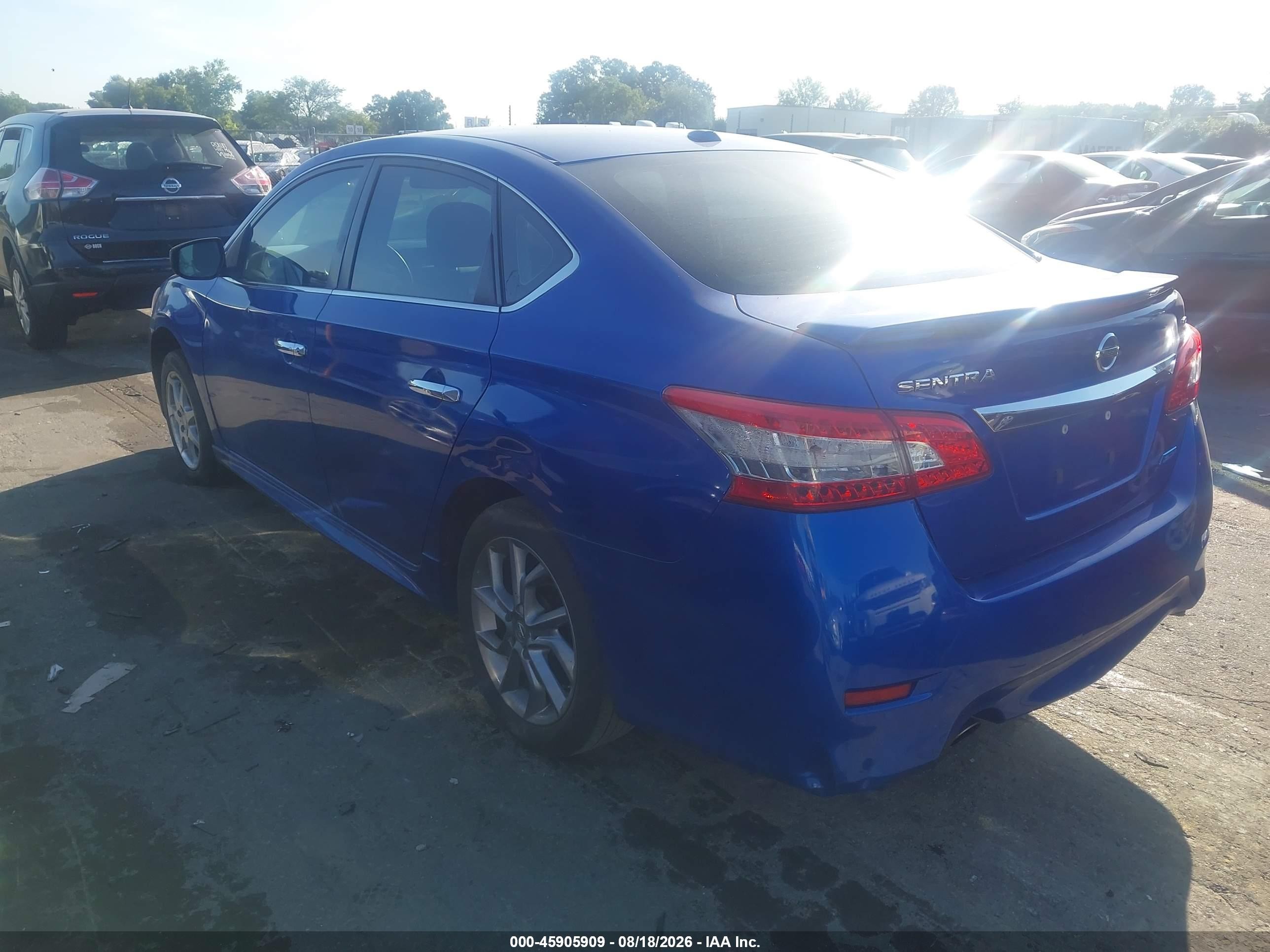 2014 Nissan Sentra Sr Blue vin: 3N1AB7AP7EY309791