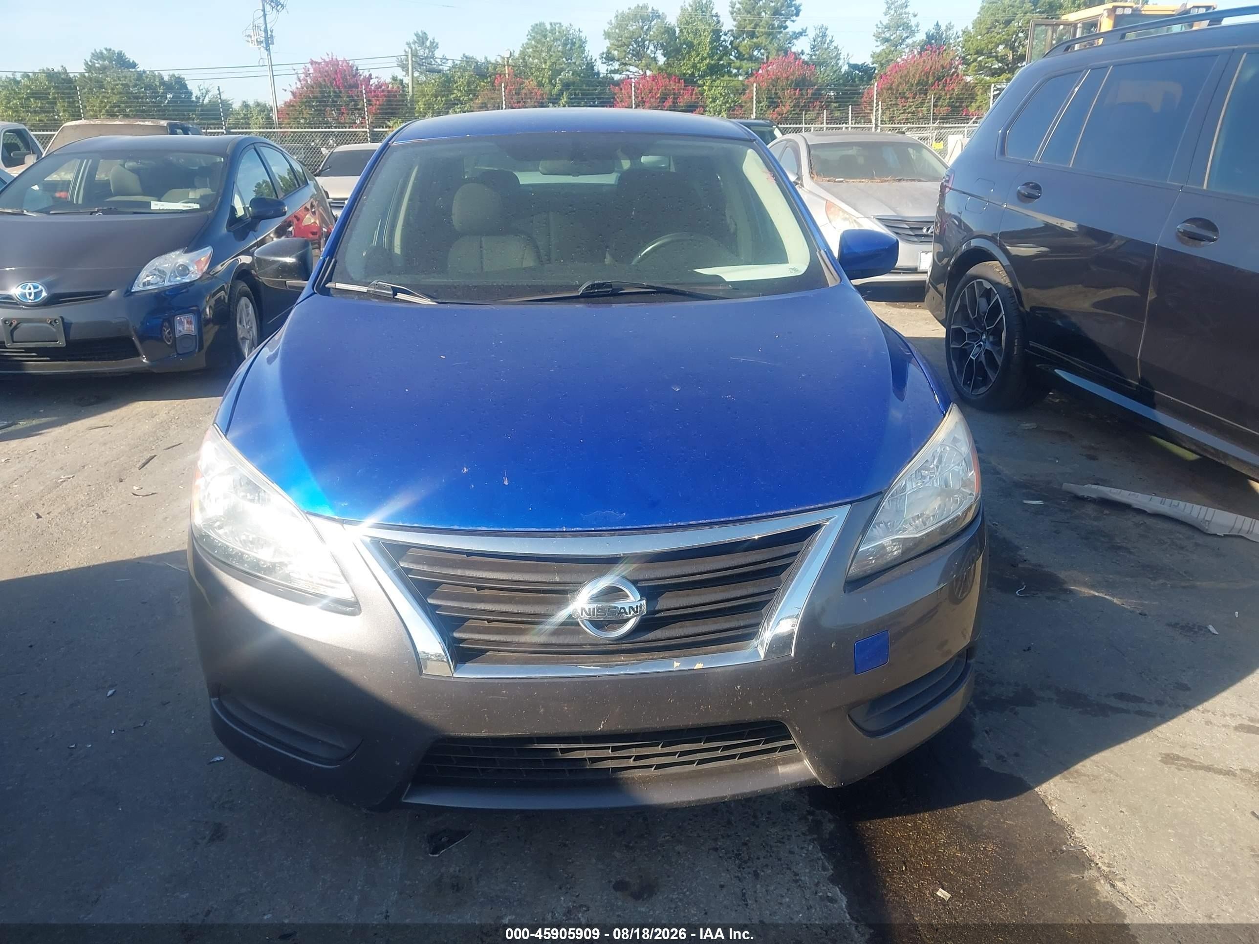 2014 Nissan Sentra Sr Blue vin: 3N1AB7AP7EY309791