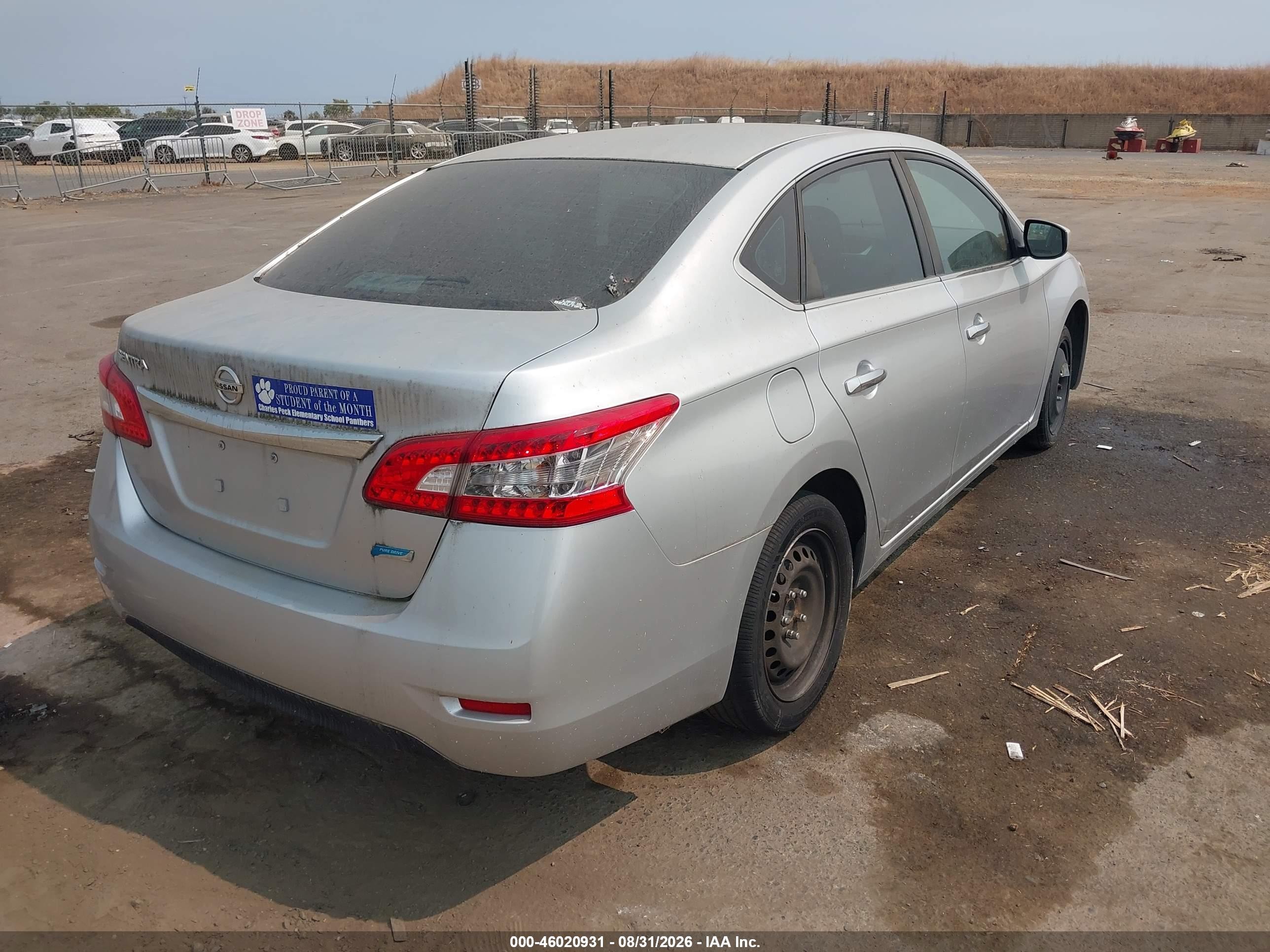 2014 Nissan Sentra S Silver vin: 3N1AB7AP7EY323030