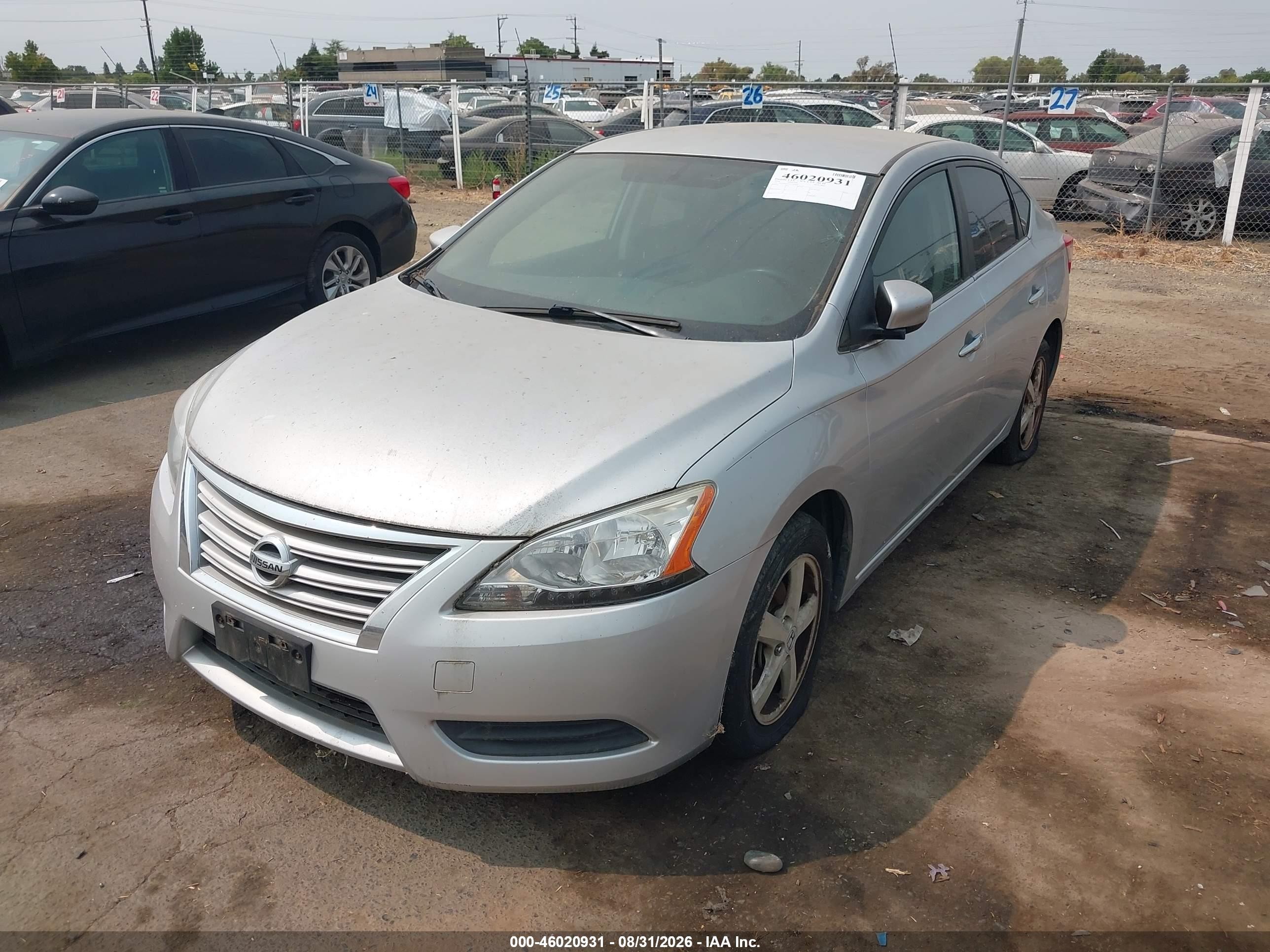 2014 Nissan Sentra S Silver vin: 3N1AB7AP7EY323030