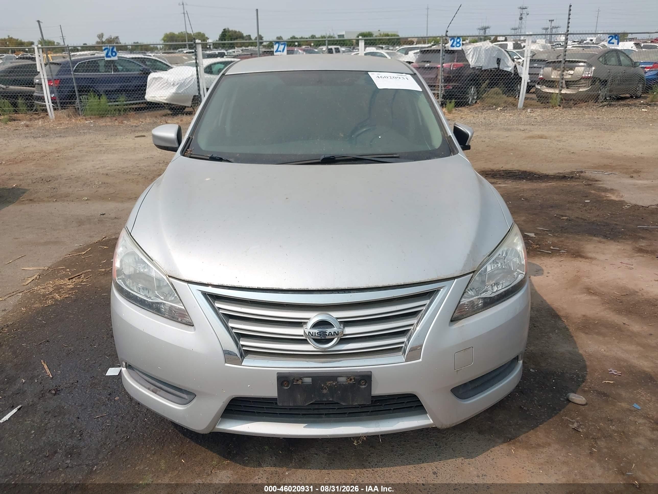 2014 Nissan Sentra S Silver vin: 3N1AB7AP7EY323030
